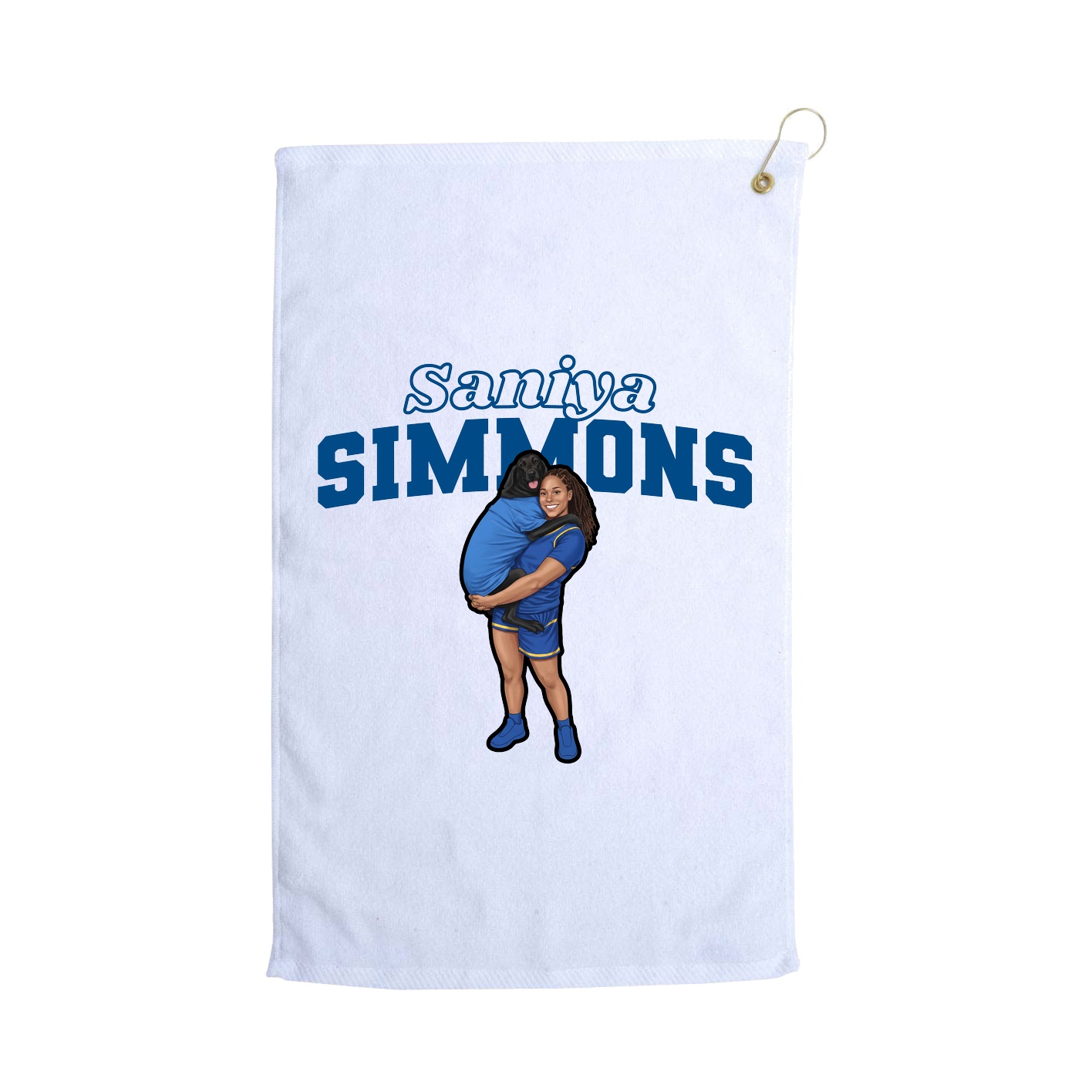 Golf Towel — Name Arch in White
