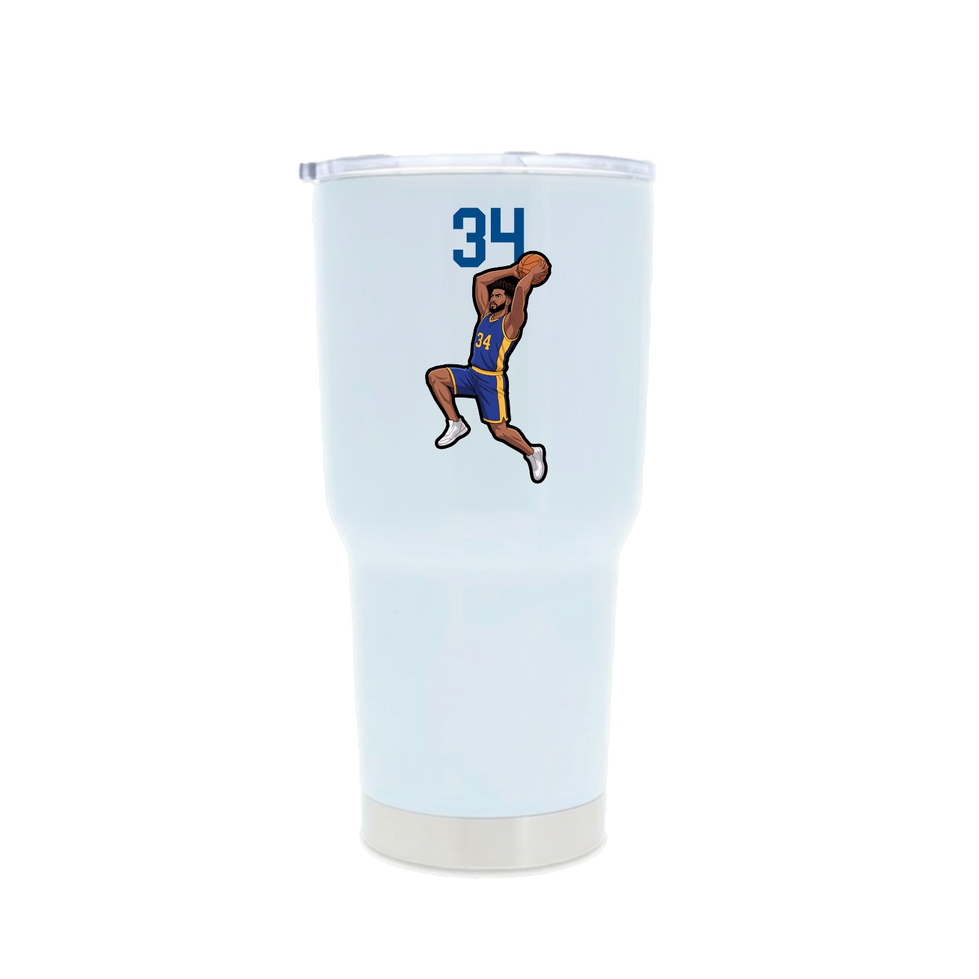 30oz Stainless Steel Tumbler — Number Top in White