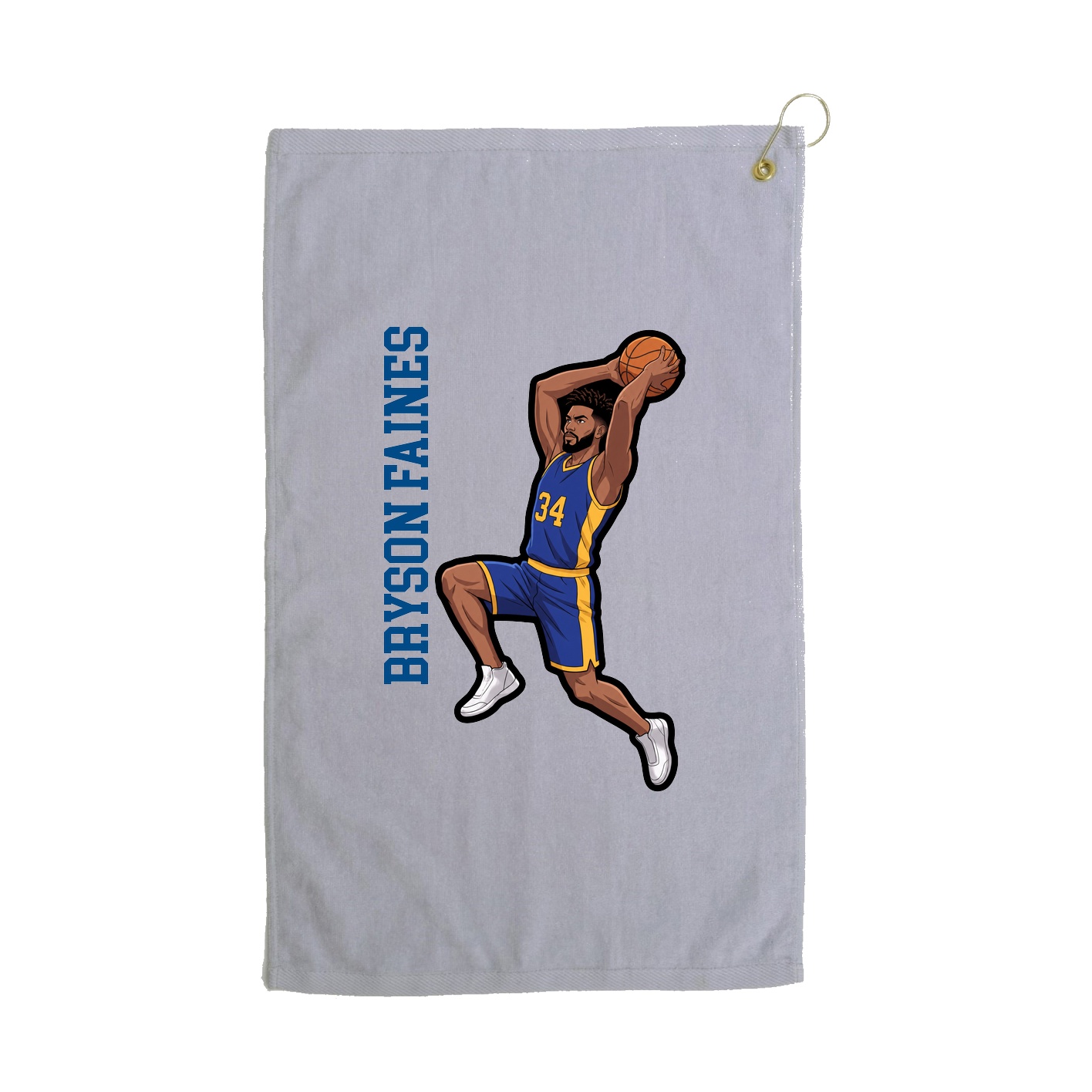 Golf Towel — Name Vertical in Grey