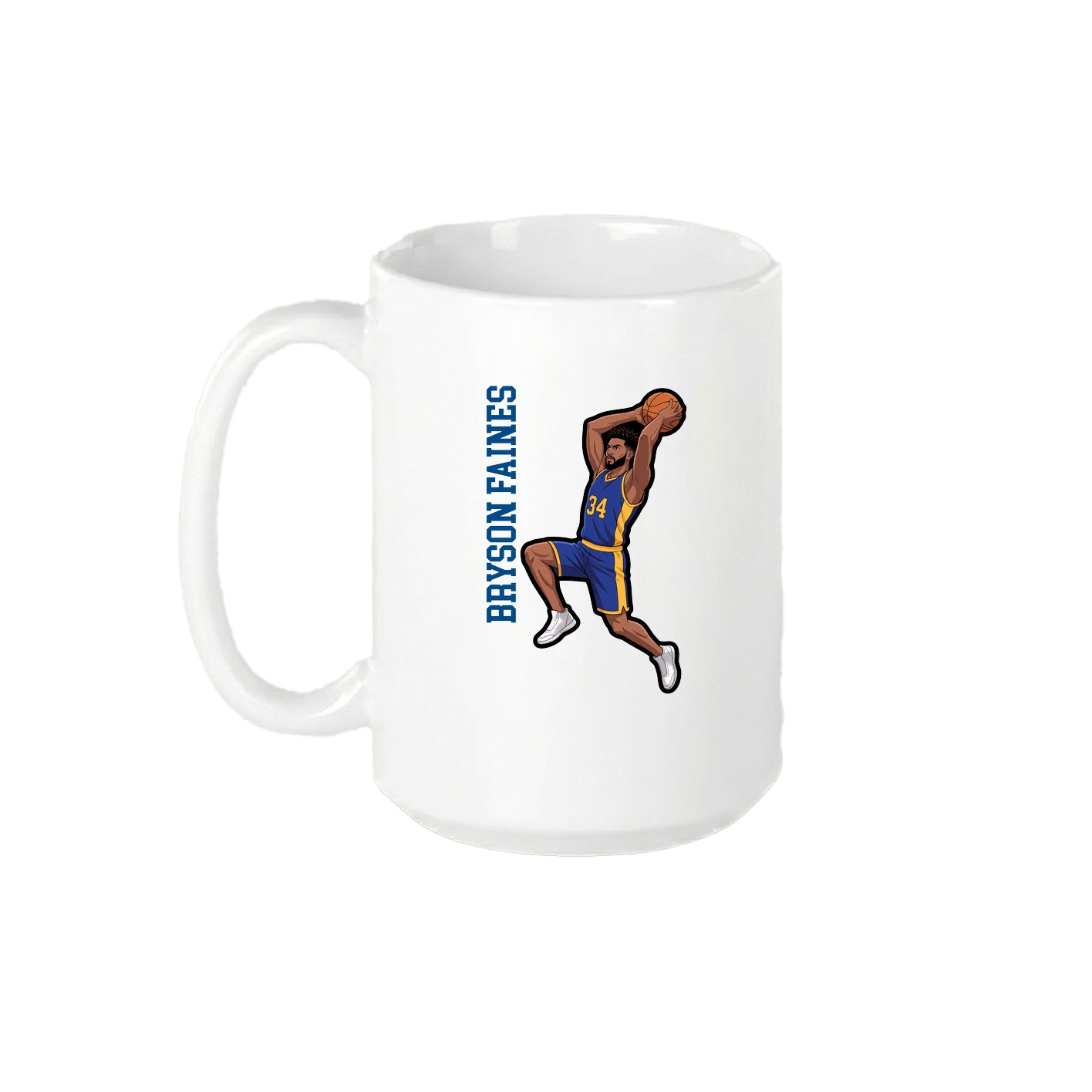 15oz Coffee Mug — Name Vertical in White