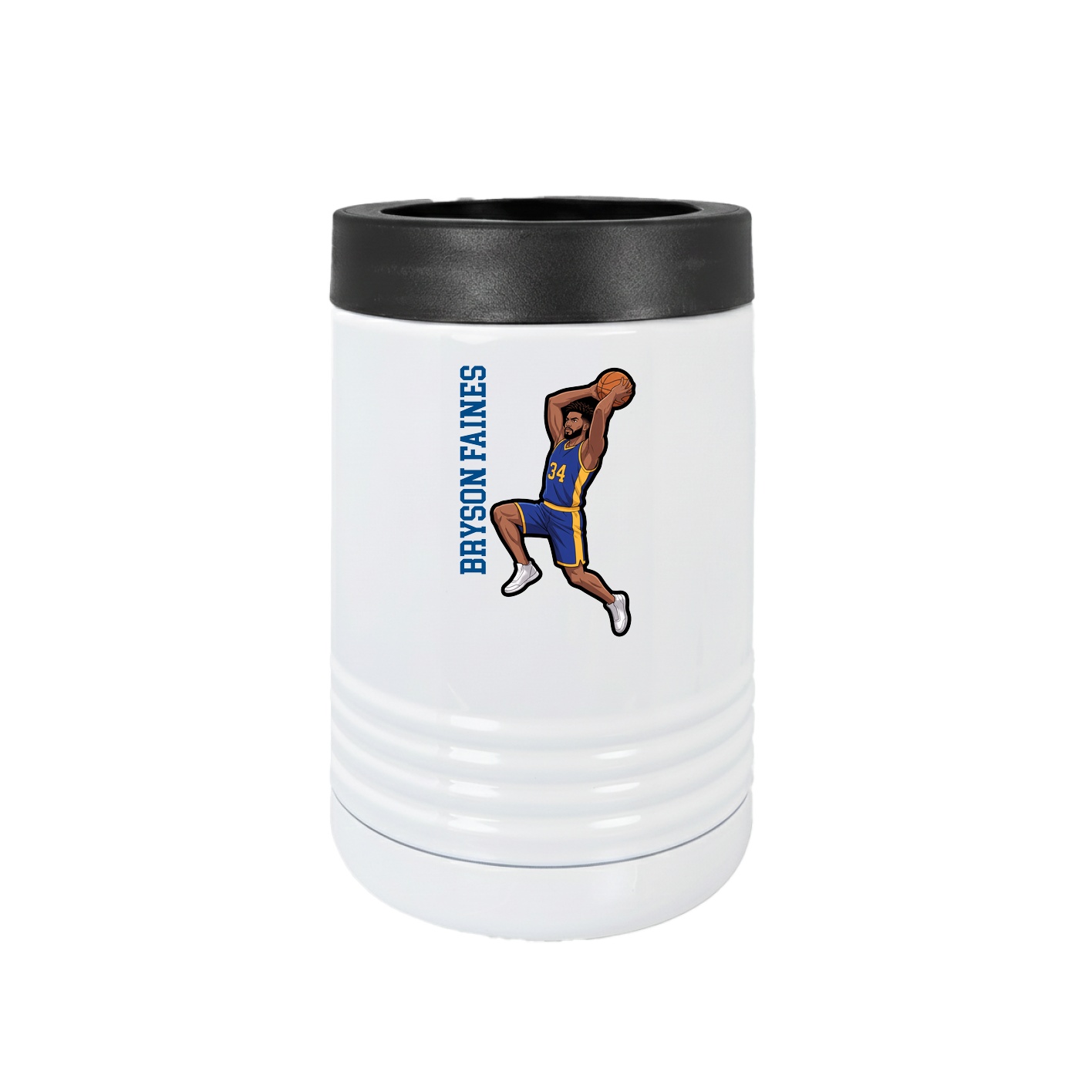 Beverage Holder — Name Vertical in White