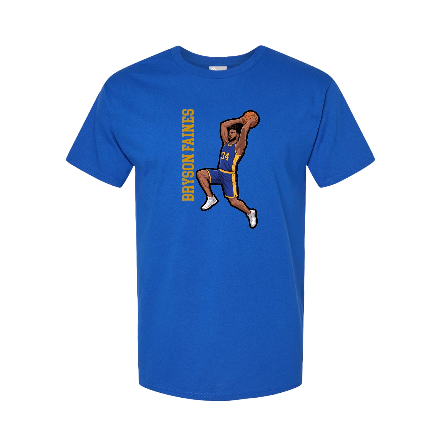 Youth Tee — Name Vertical in Royal
