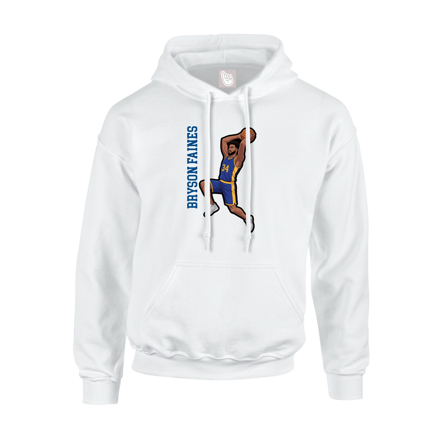 Hoodie — Name Vertical in White