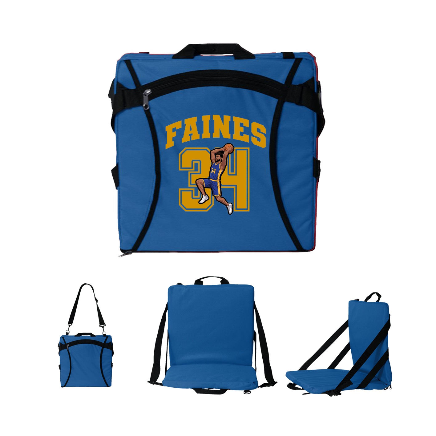 Folding Stadium Seat — Number in Royal