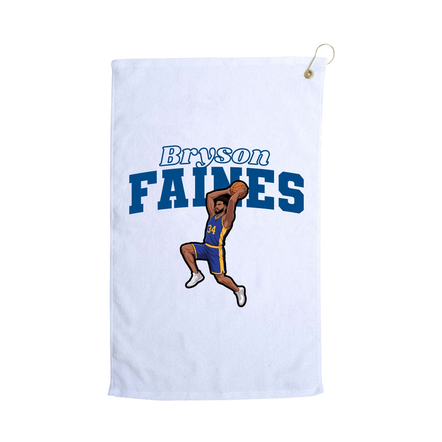 Golf Towel — Name Arch in White
