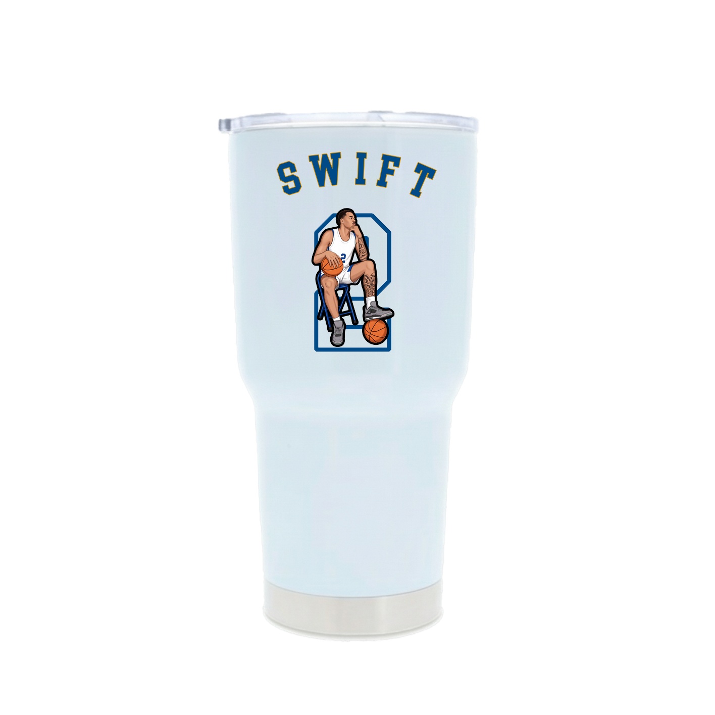 30oz Stainless Steel Tumbler — Shirsey Arch in White
