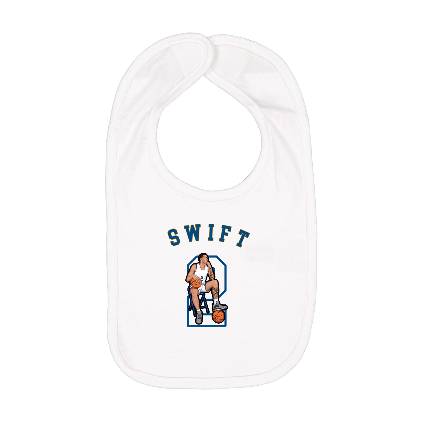 Infant Bib — Shirsey Arch in White