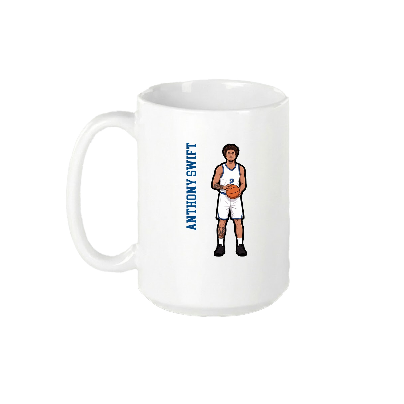 15oz Coffee Mug — Name Vertical in White