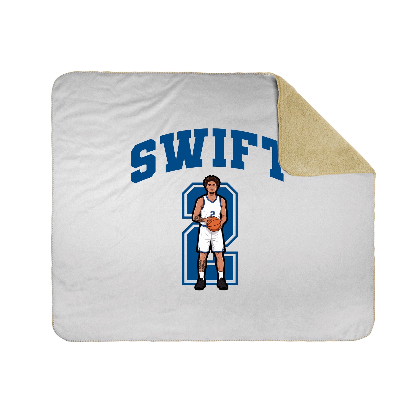 Throw Blanket — Number in White