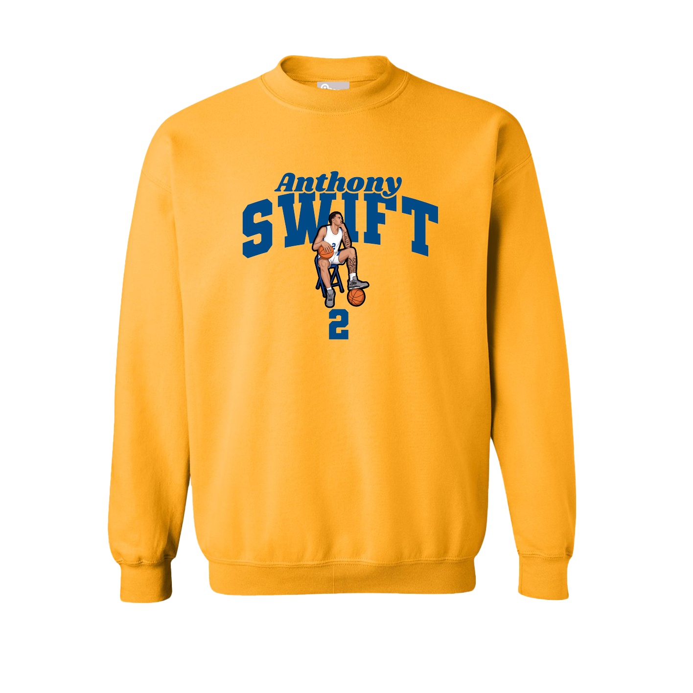 Fleece Crew — Signature Arch in Gold