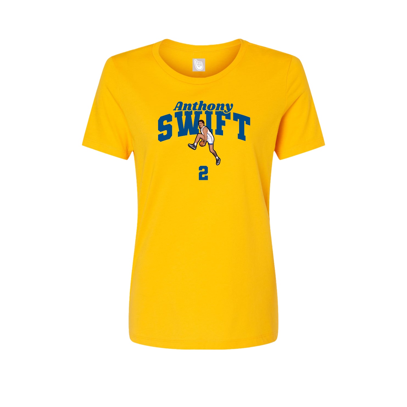 Fitted Women's Tee — Signature Arch in Gold