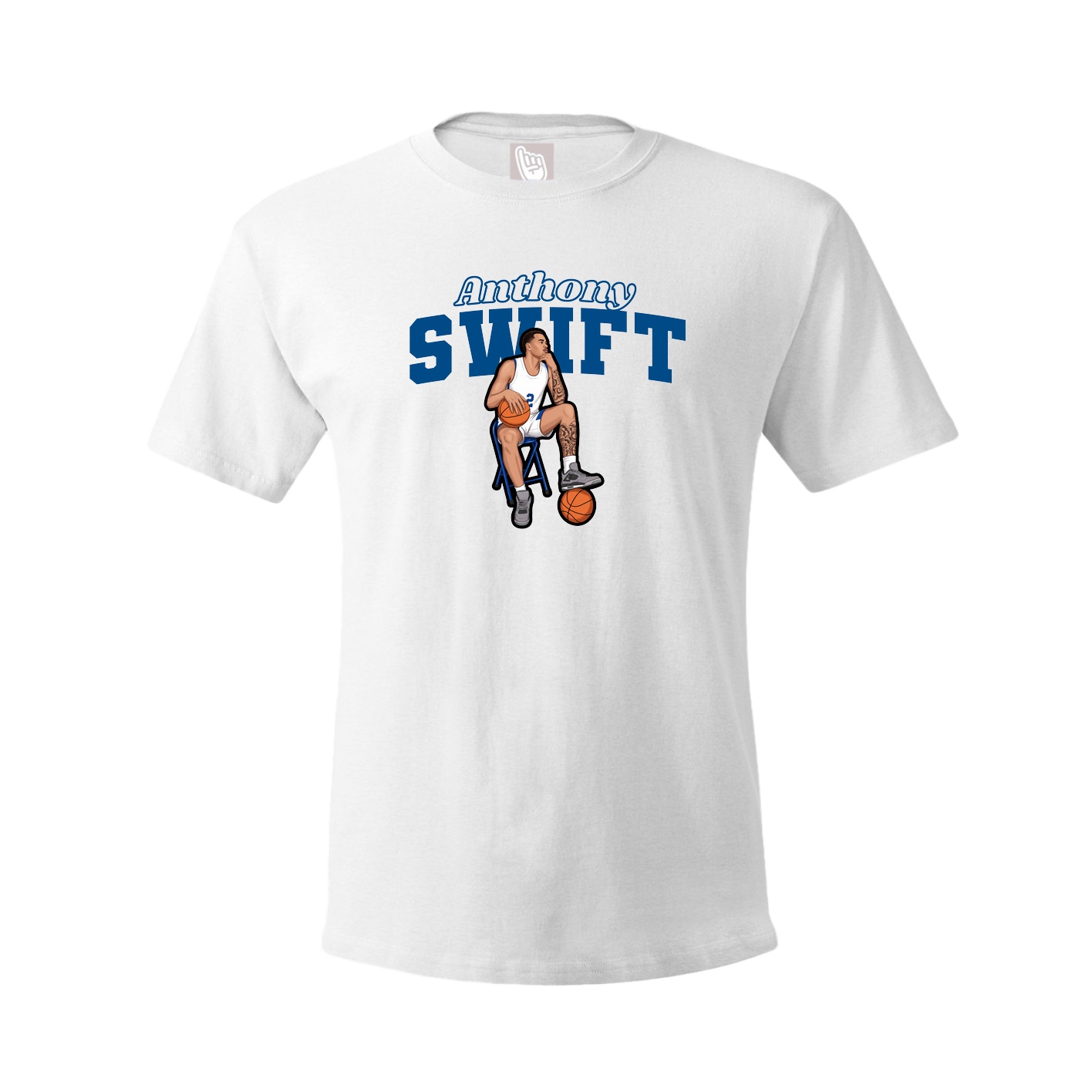 Youth Tee — Name Arch in White