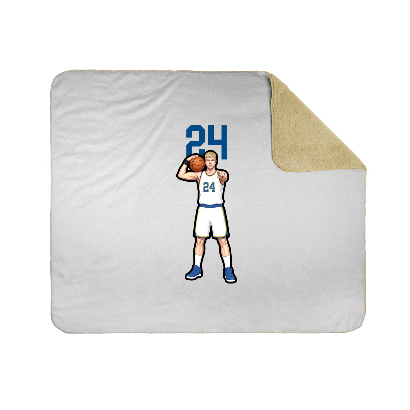 Throw Blanket — Number Top in White