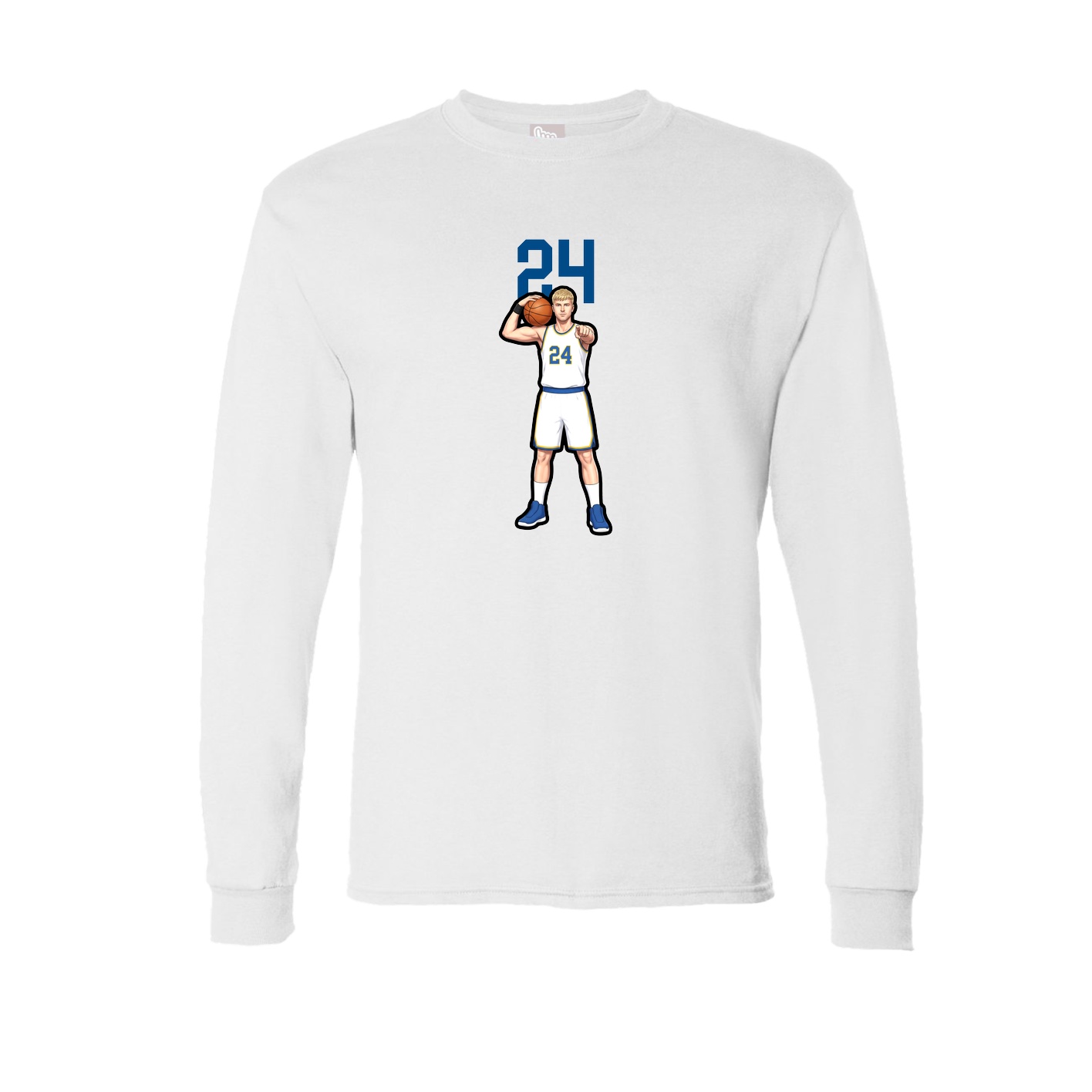 Long Sleeve Tee — Number Top in White