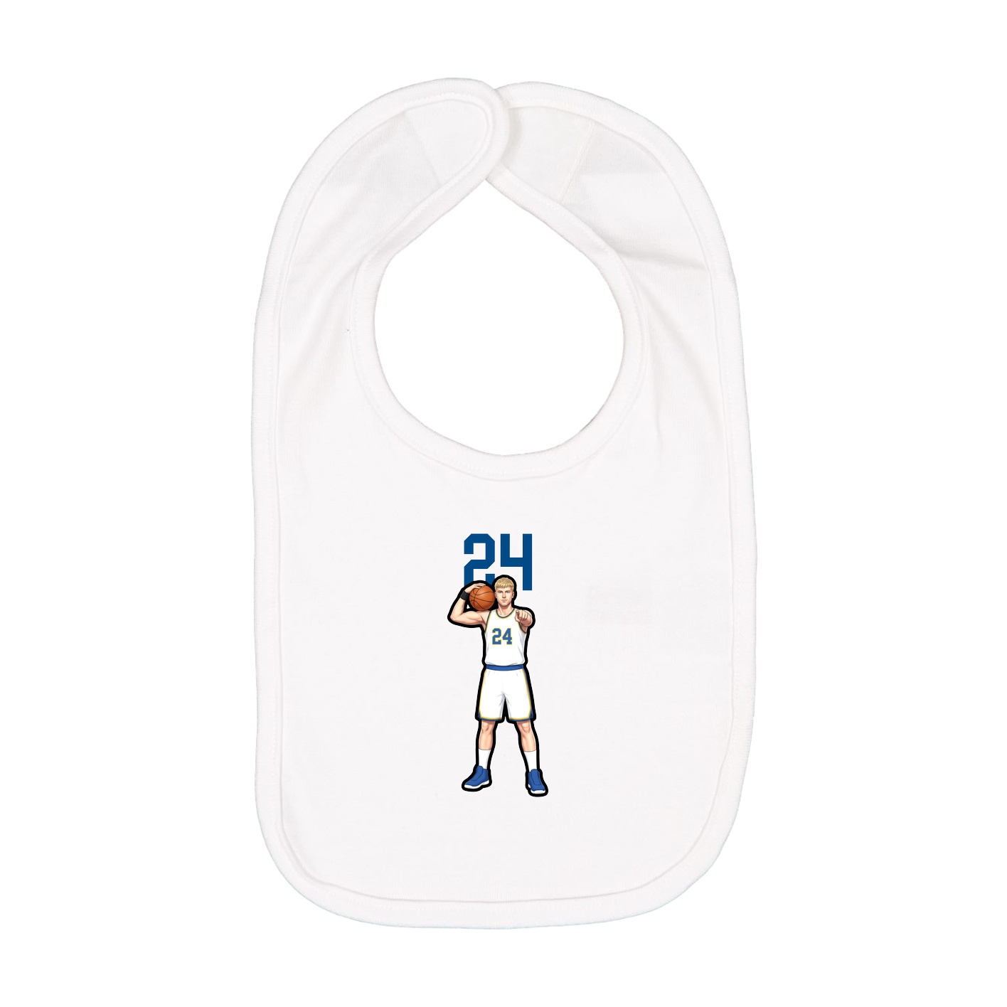 Infant Bib — Number Top in White