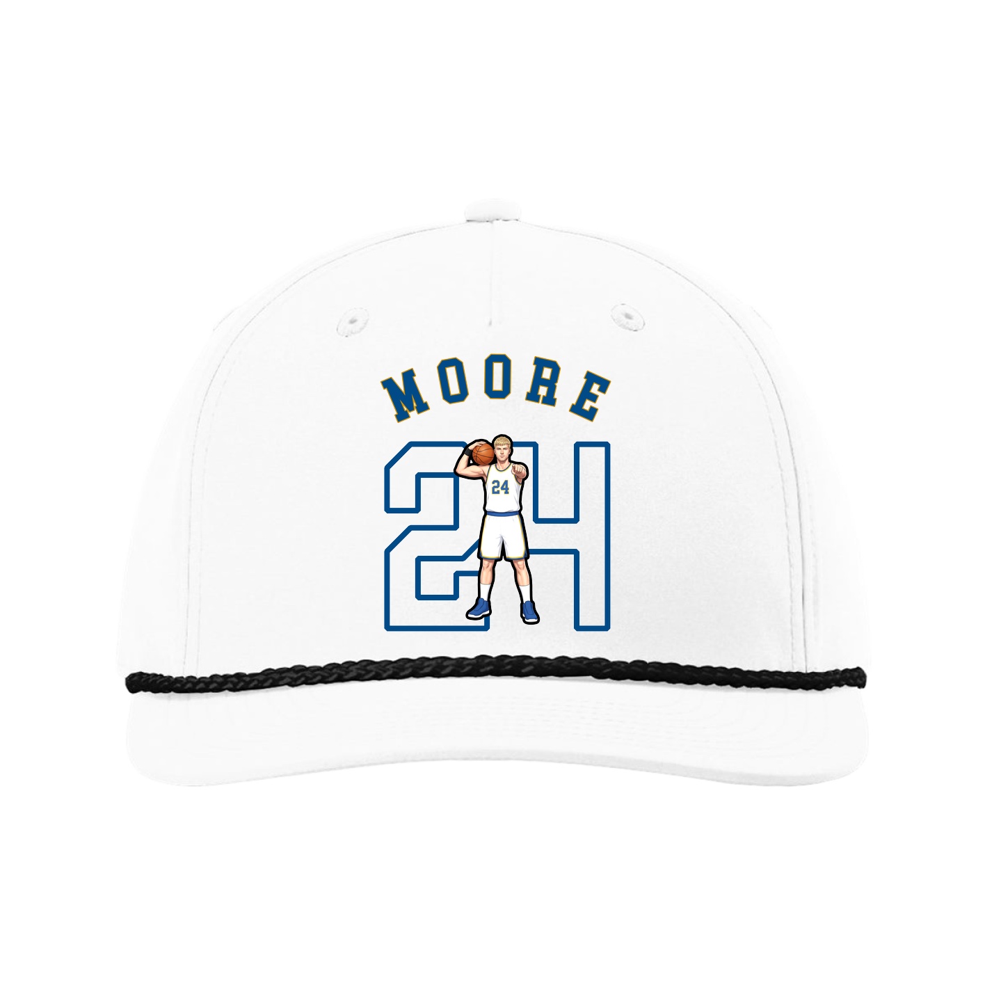 Five-Panel Classic Rope Cap — Shirsey Arch in White