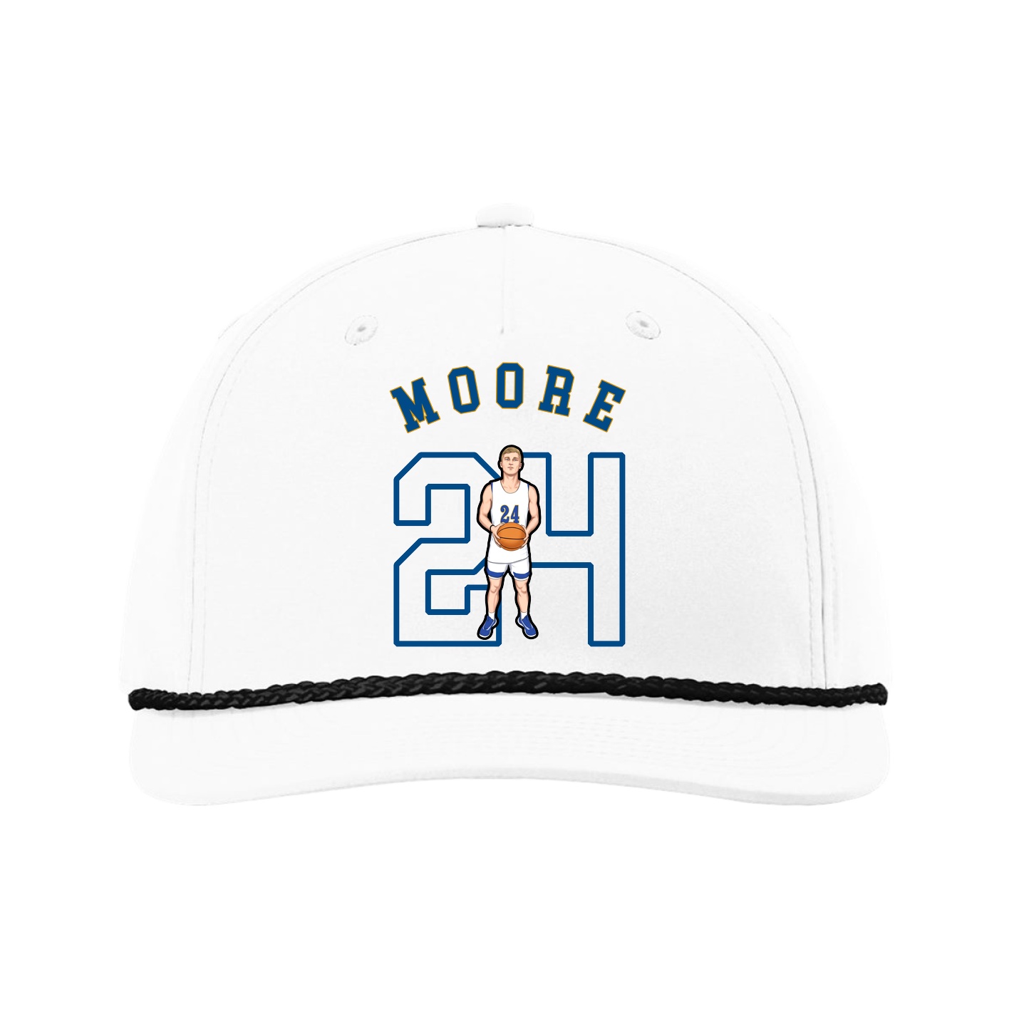 Five-Panel Classic Rope Cap — Shirsey Arch in White