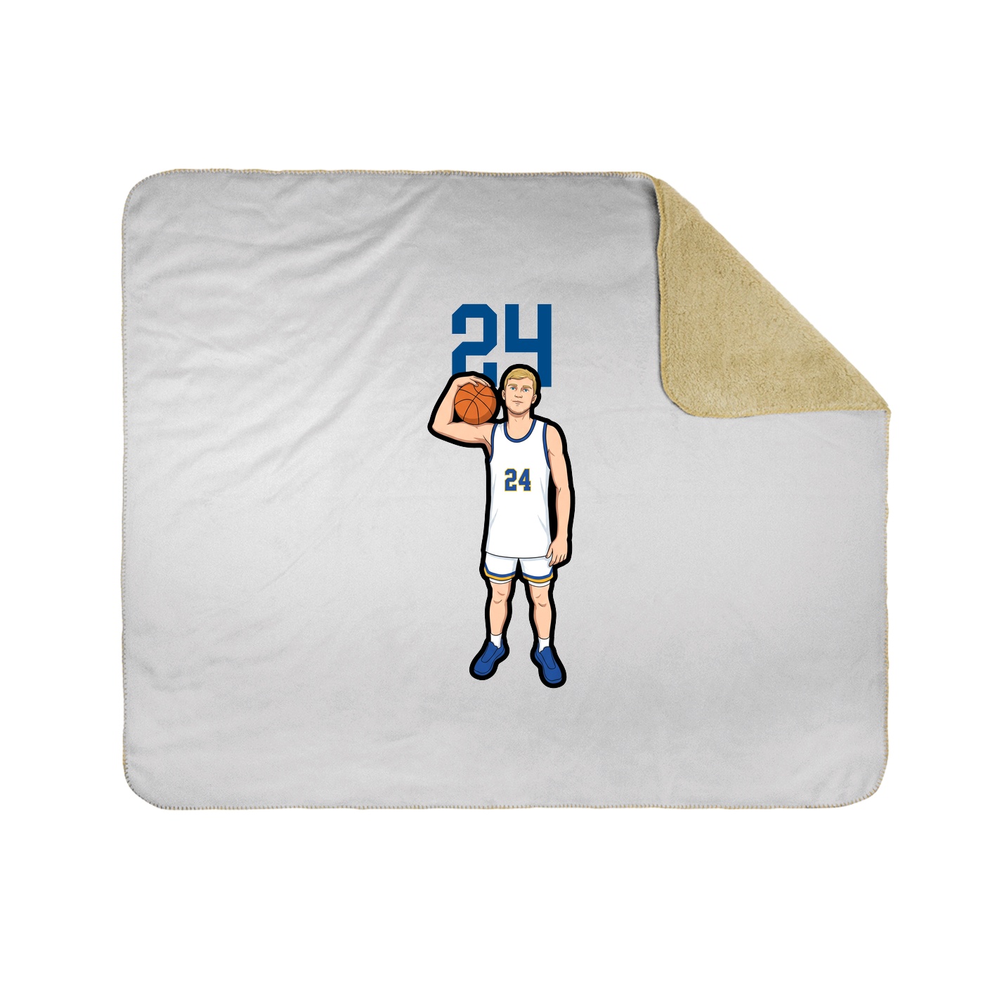Throw Blanket — Number Top in White