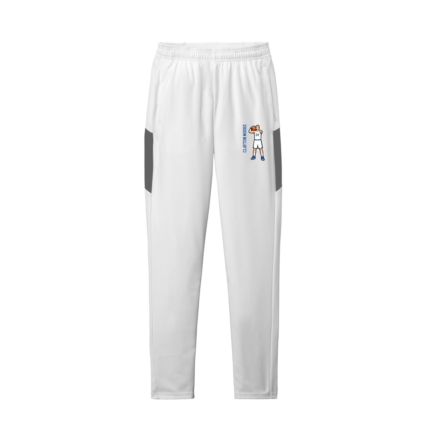 Team Travel Pant — Name Vertical in White/Grey