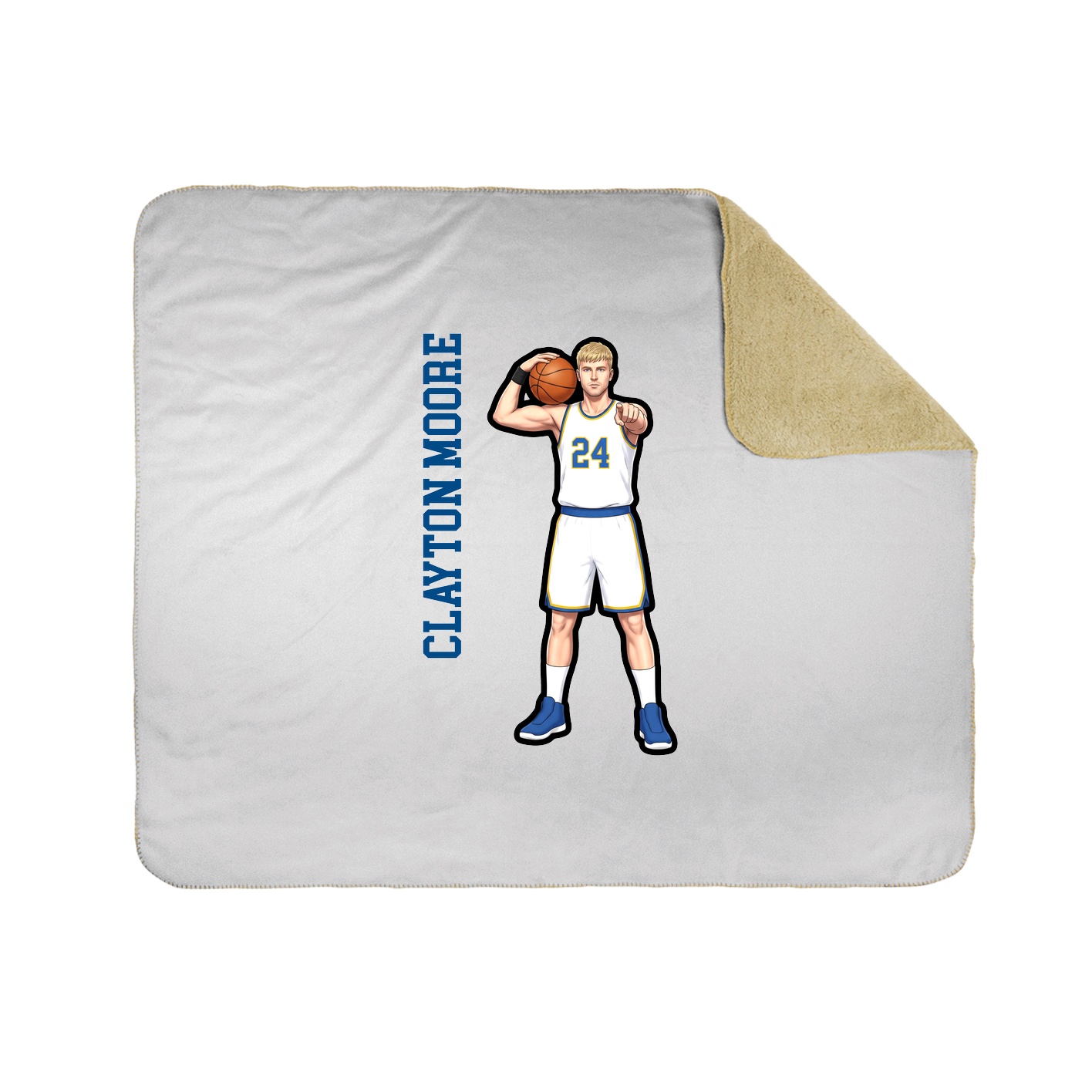 Throw Blanket — Name Vertical in White