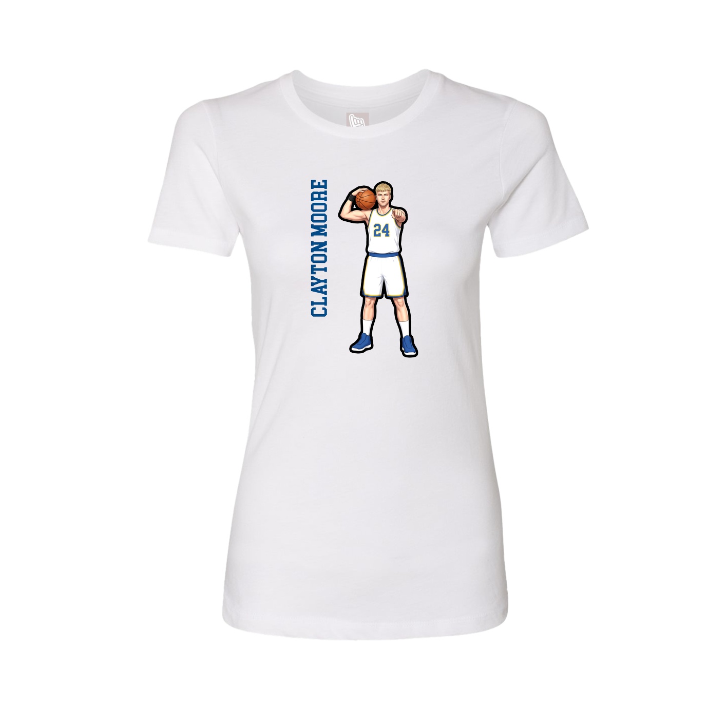Fitted Women's Tee — Name Vertical in White