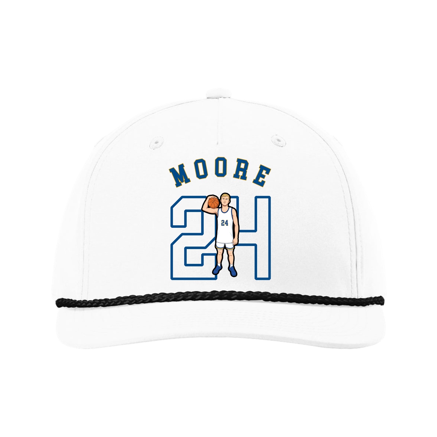 Five-Panel Classic Rope Cap — Shirsey Arch in White