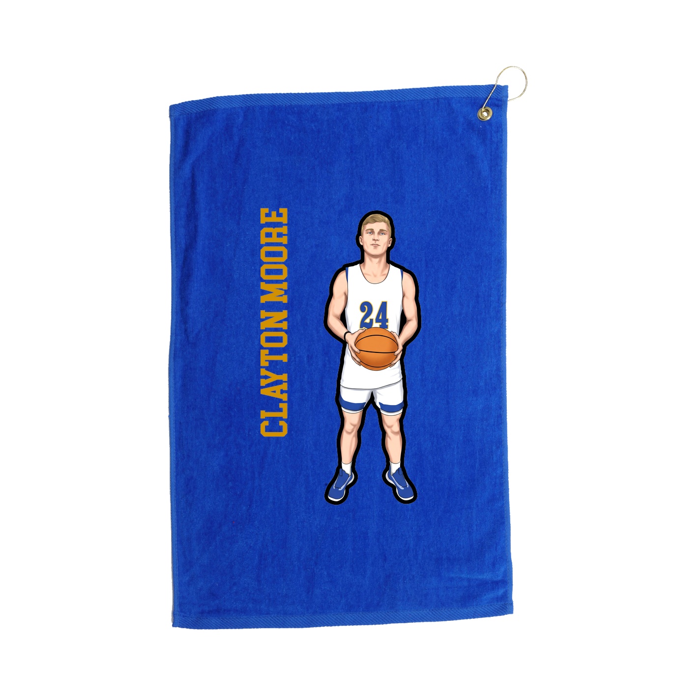Golf Towel — Name Vertical in Royal