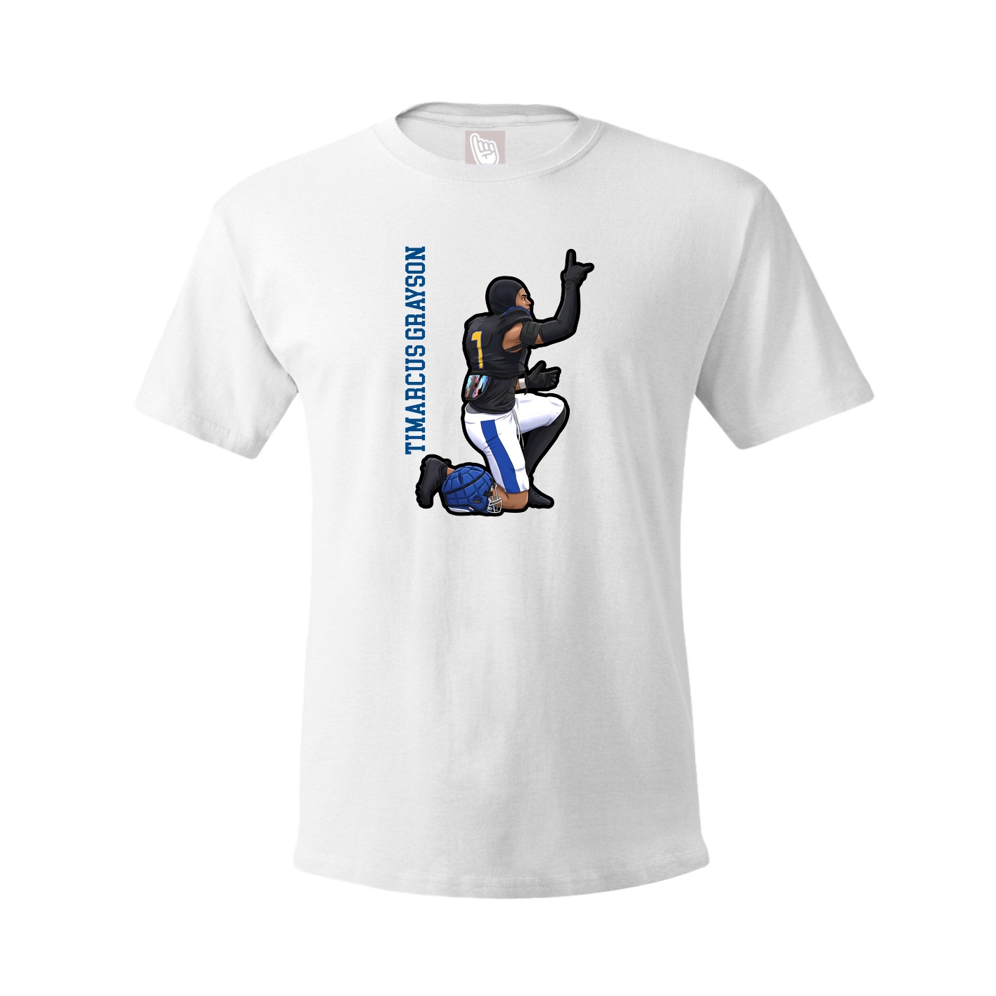 Youth Tee — Name Vertical in White