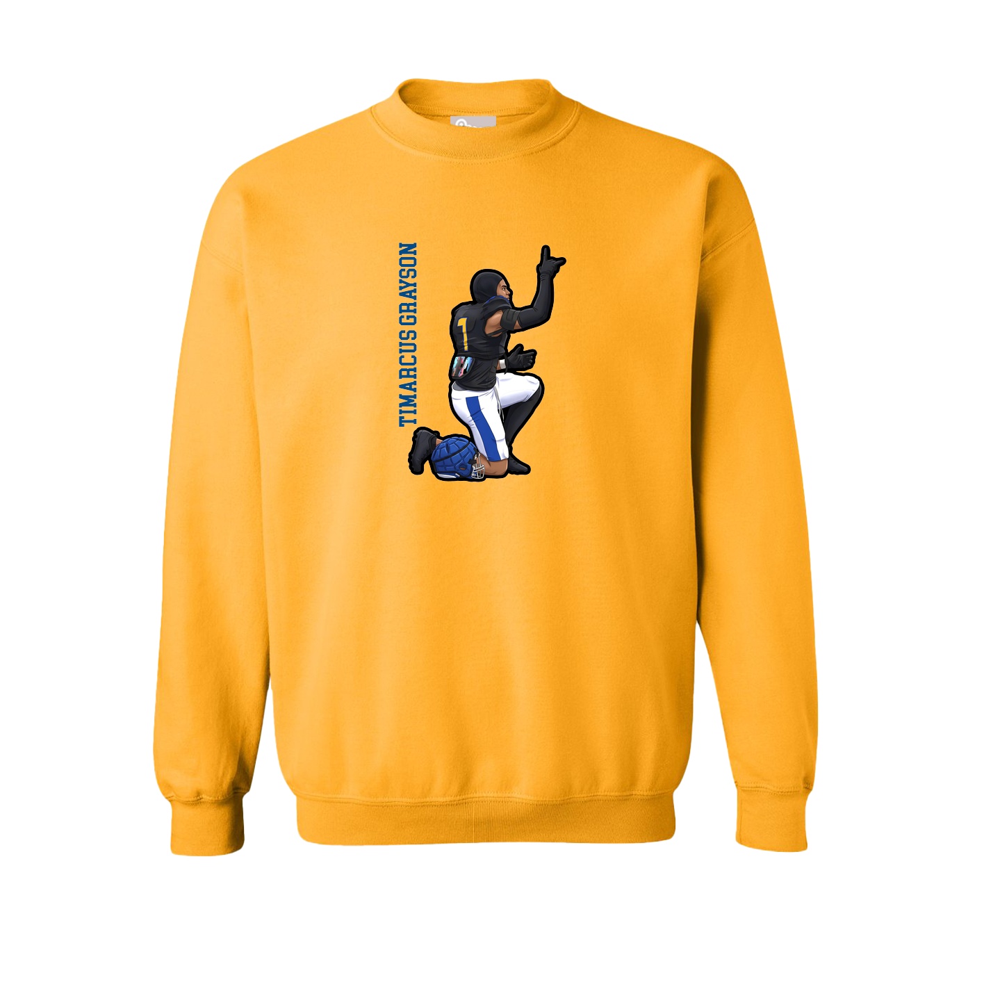 Fleece Crew — Name Vertical in Gold