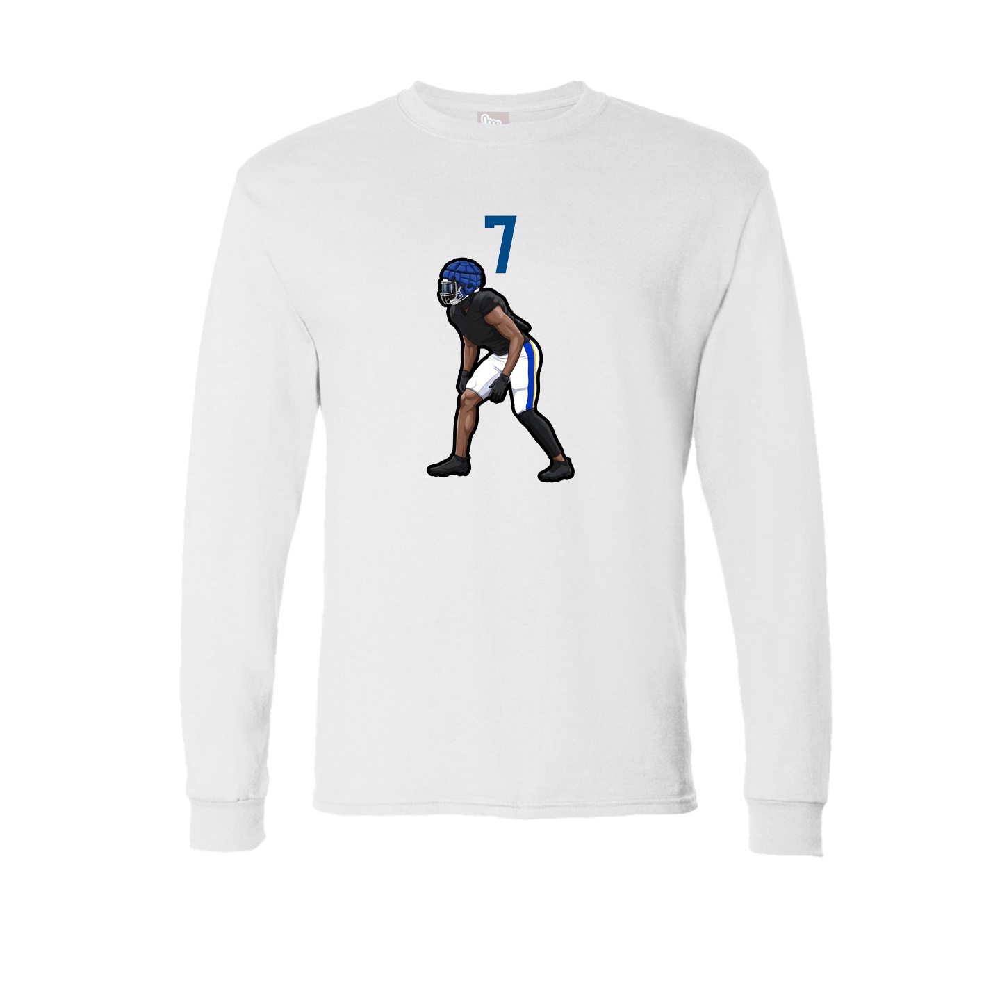 Long Sleeve Tee — Number Top in White