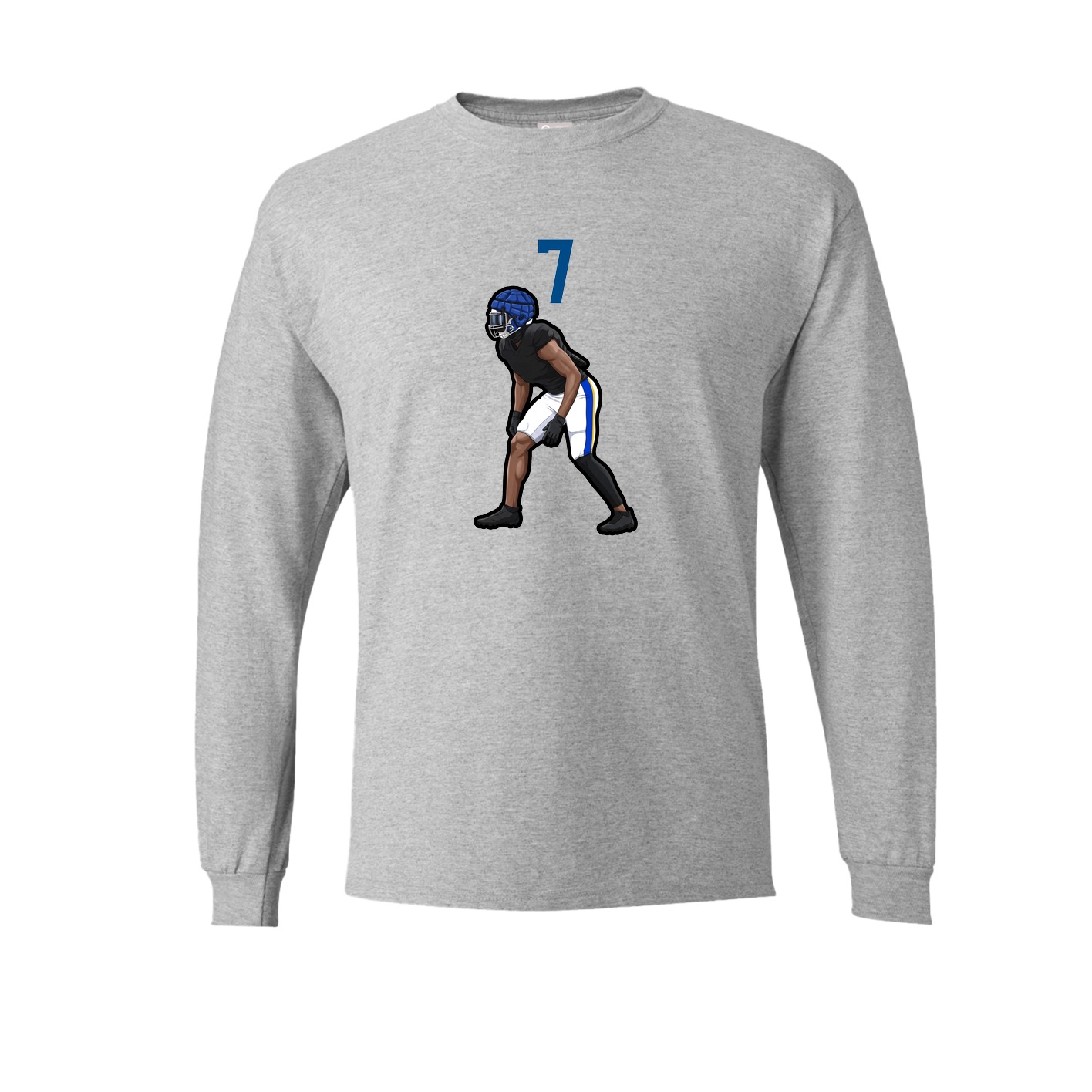 Long Sleeve Tee — Number Top in Grey