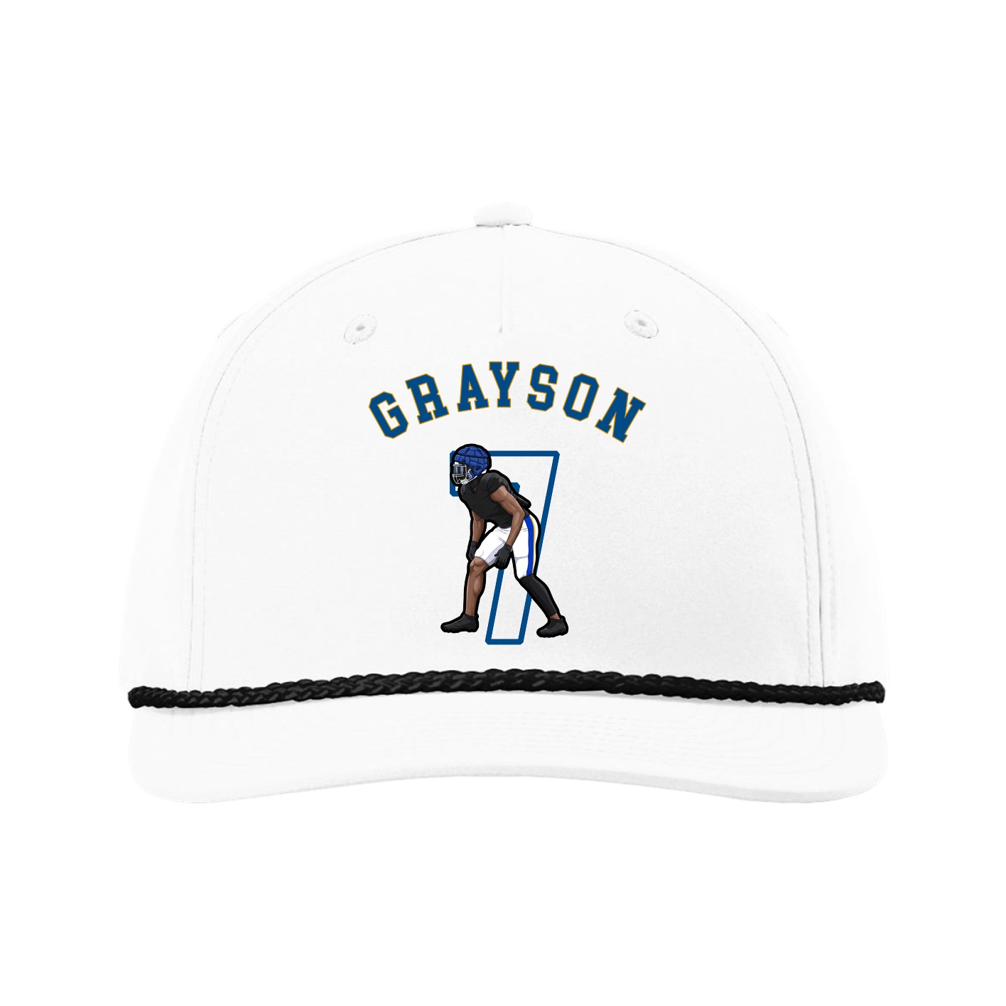 Five-Panel Classic Rope Cap — Shirsey Arch in White
