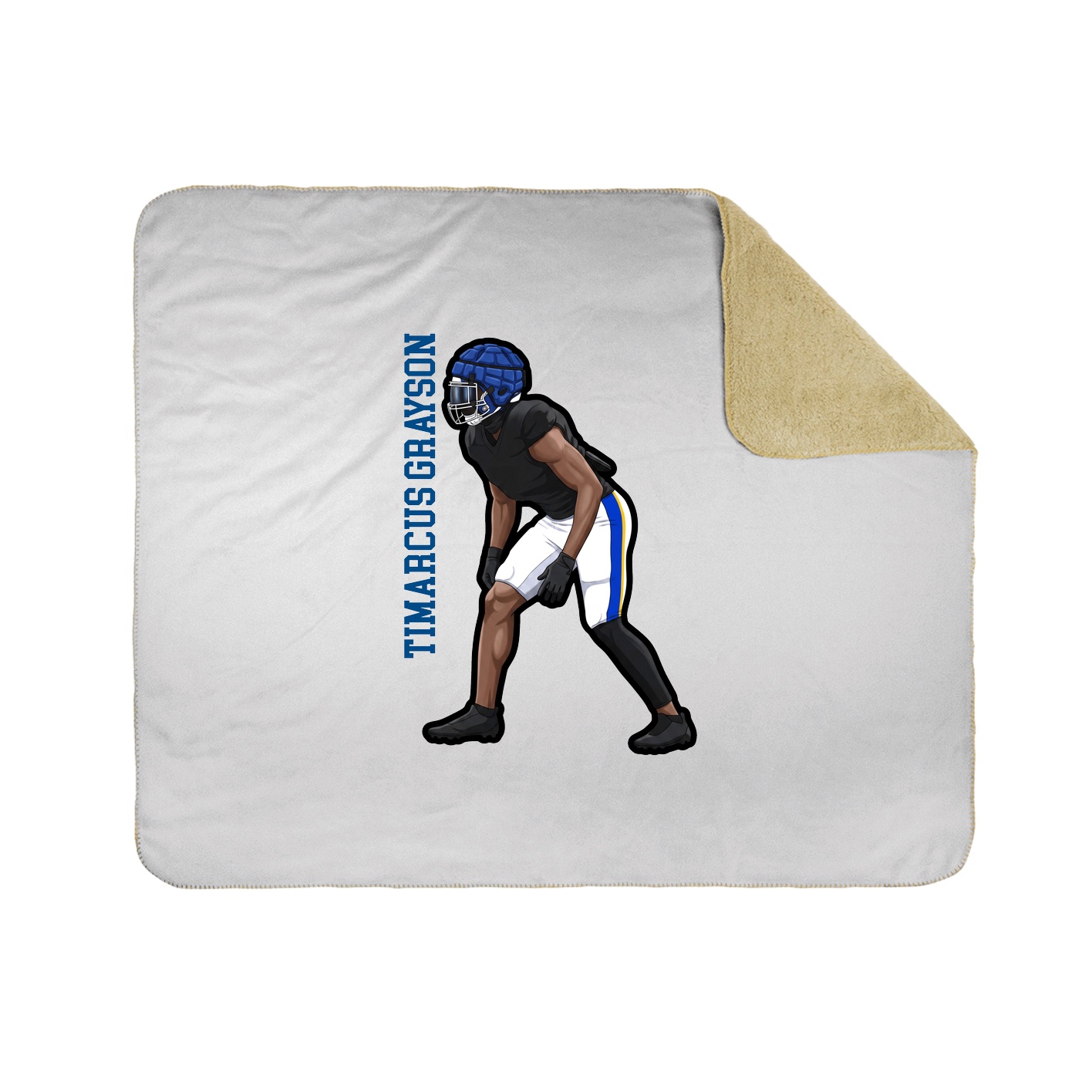Throw Blanket — Name Vertical in White