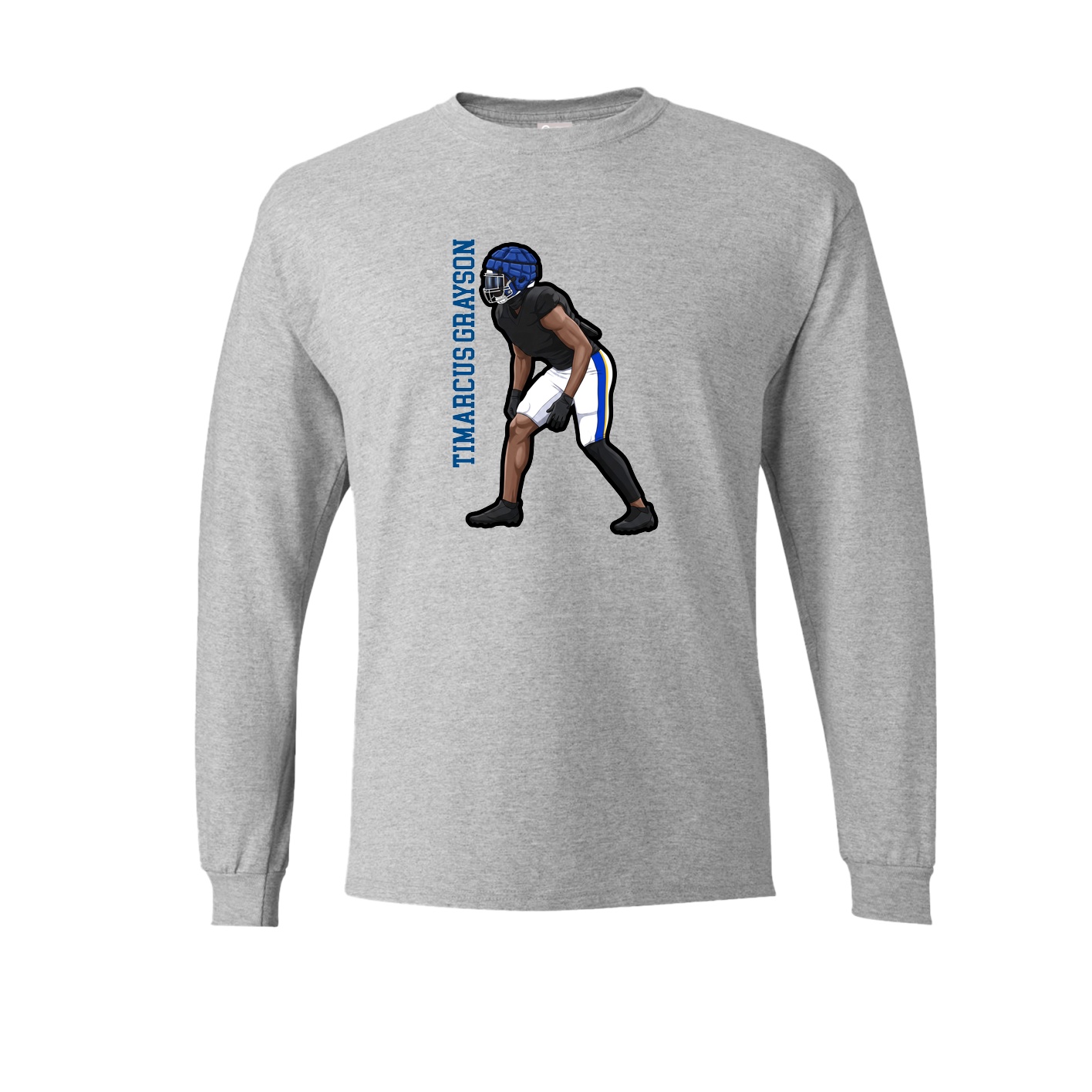 Long Sleeve Tee — Name Vertical in Grey