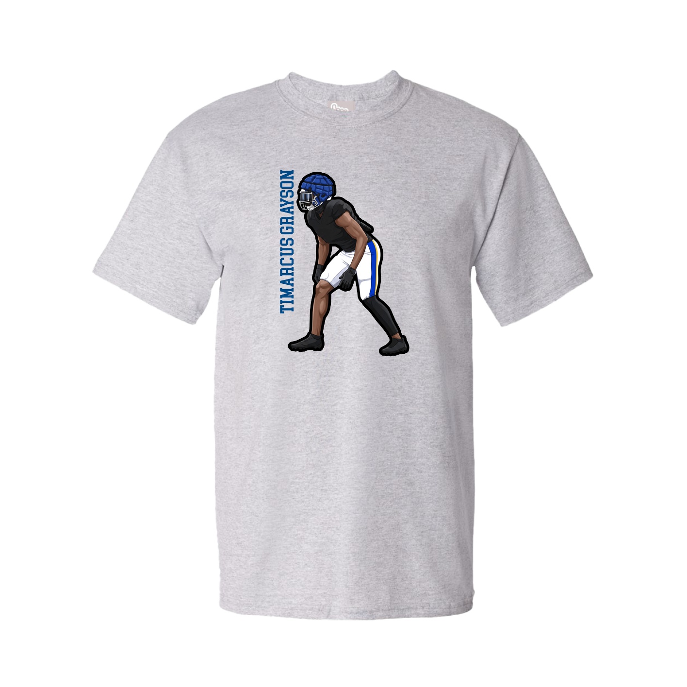 Youth Tee — Name Vertical in Grey