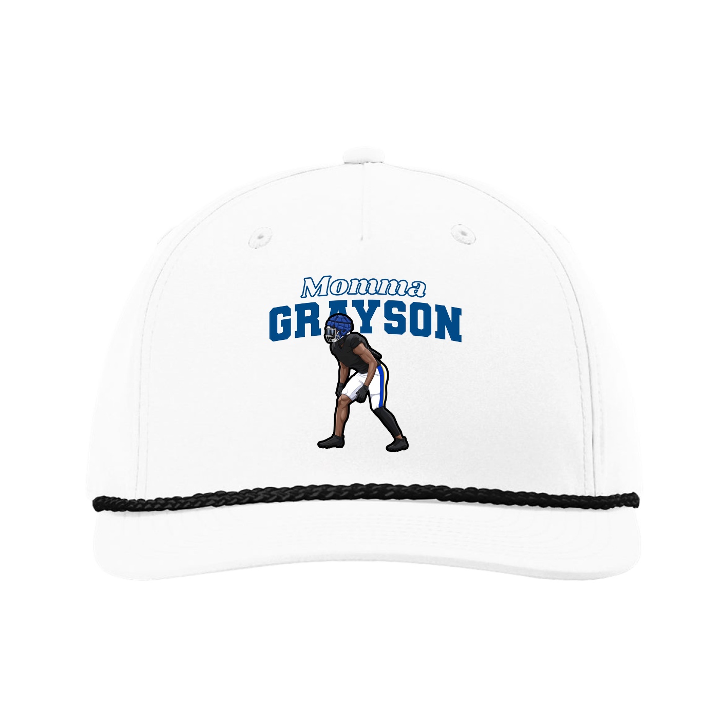 Five-Panel Classic Rope Cap — Mothers Day Block in White