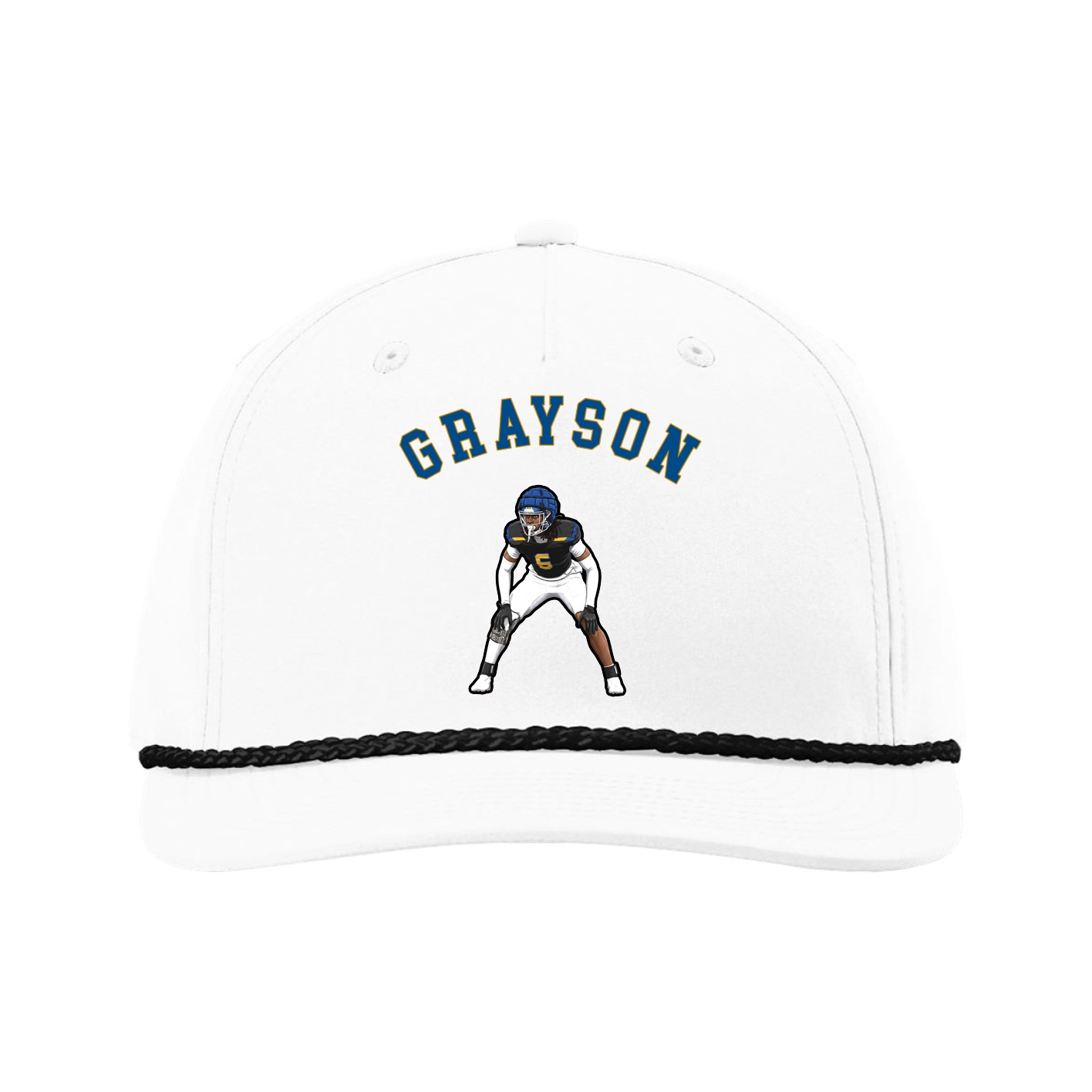 Five-Panel Classic Rope Cap — Shirsey Arch in White