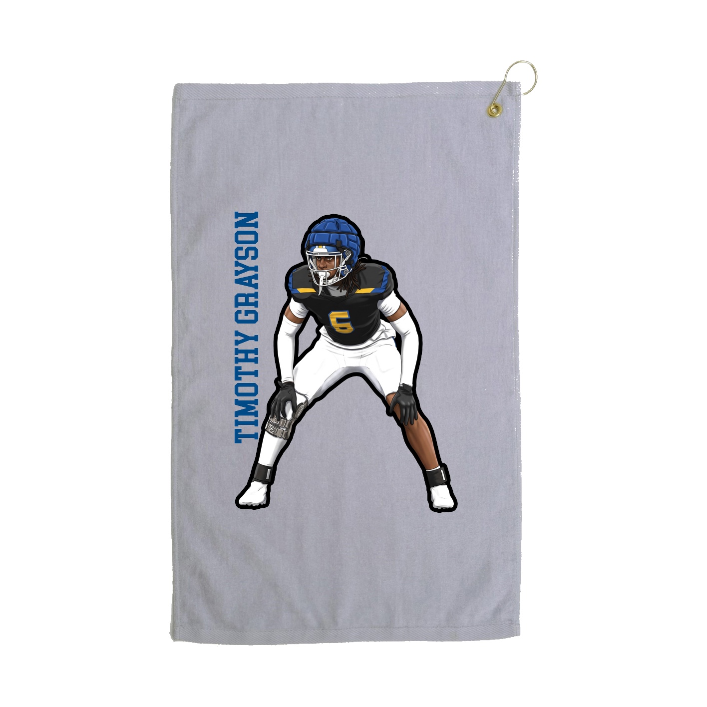 Golf Towel — Name Vertical in Grey