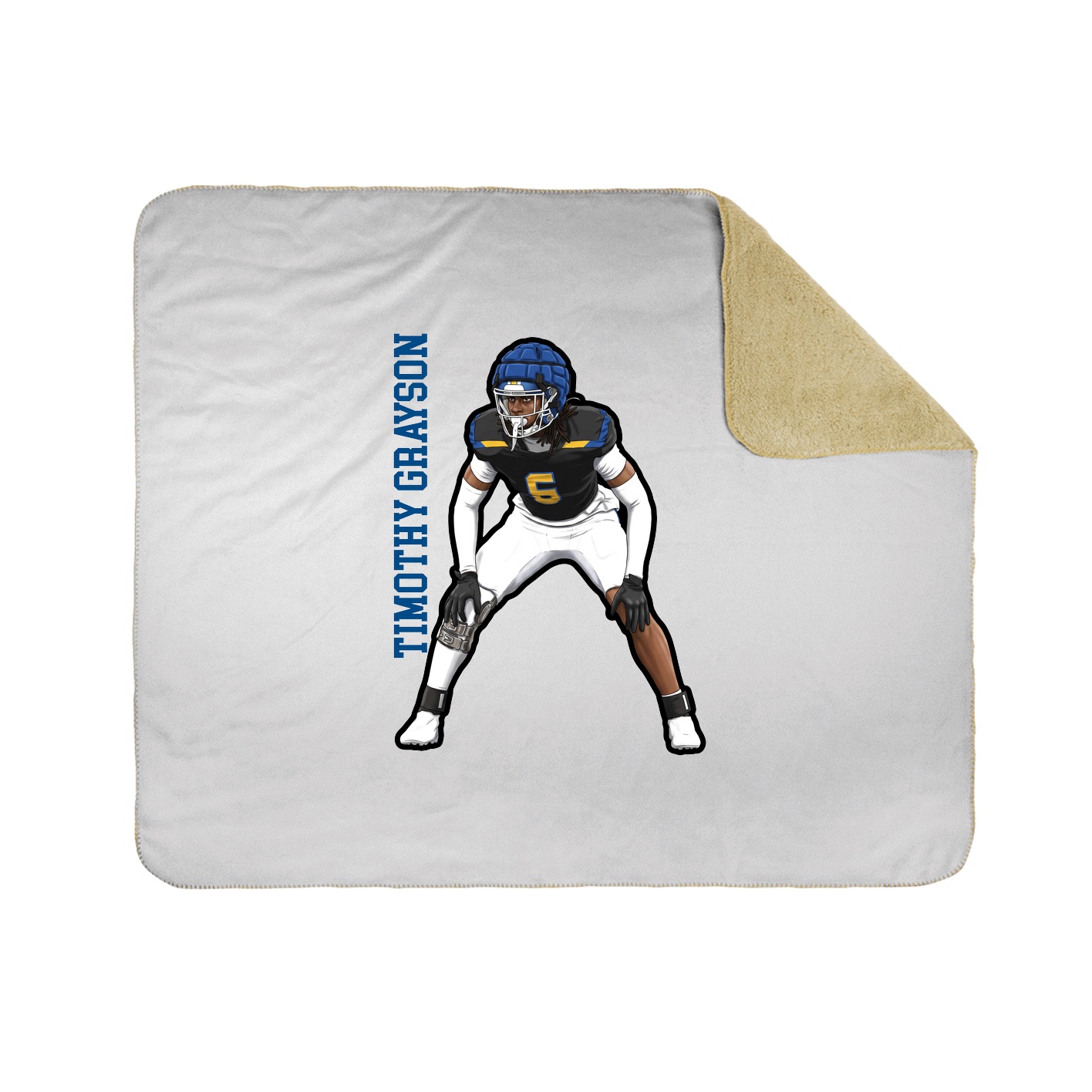 Throw Blanket — Name Vertical in White