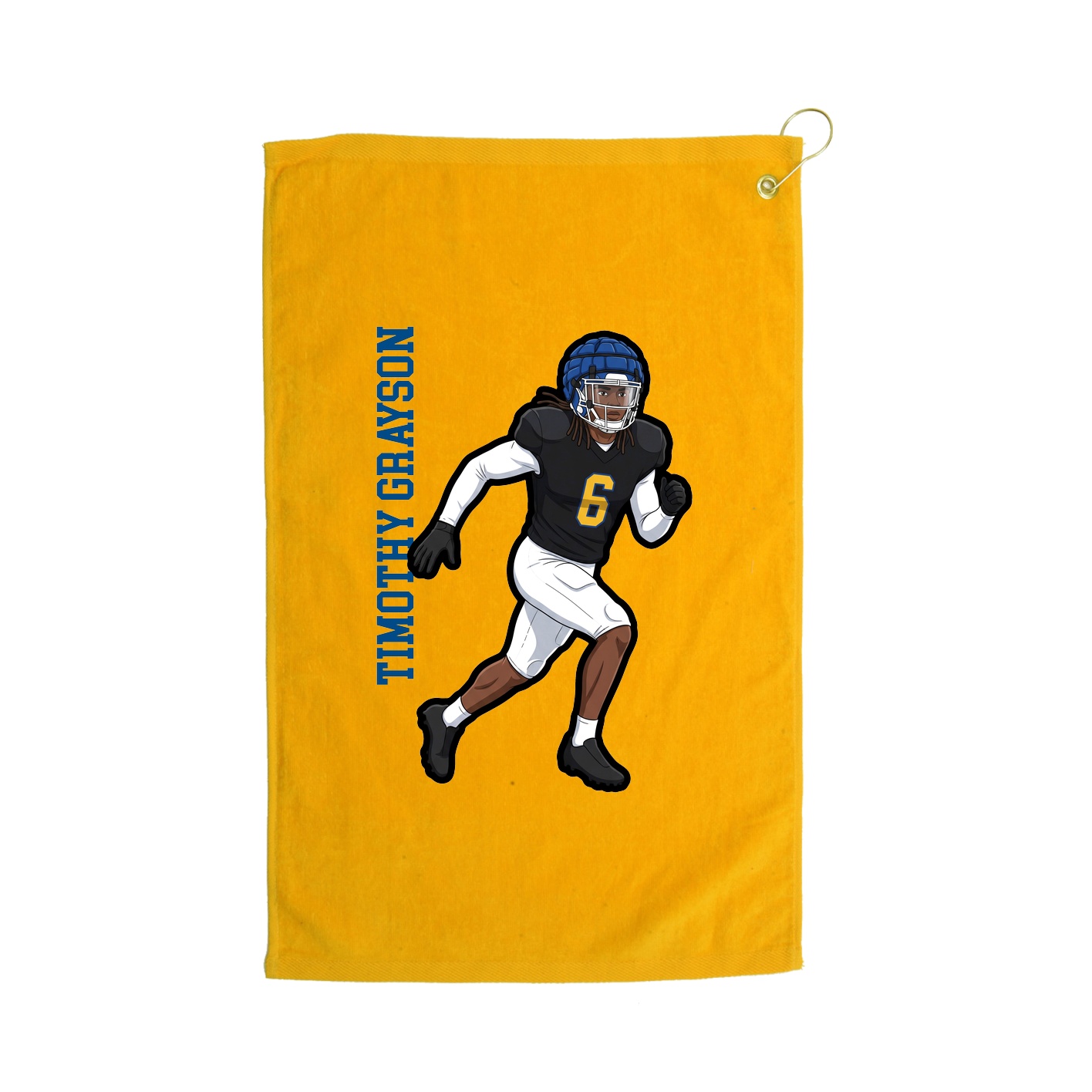 Golf Towel — Name Vertical in Gold