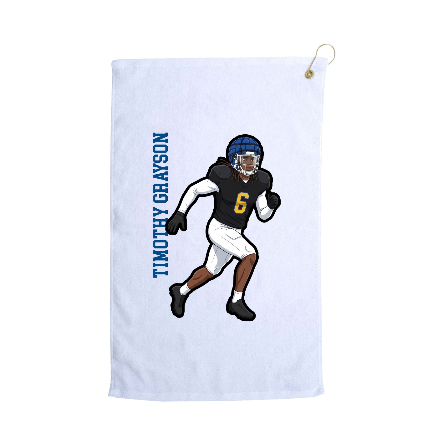 Golf Towel — Name Vertical in White