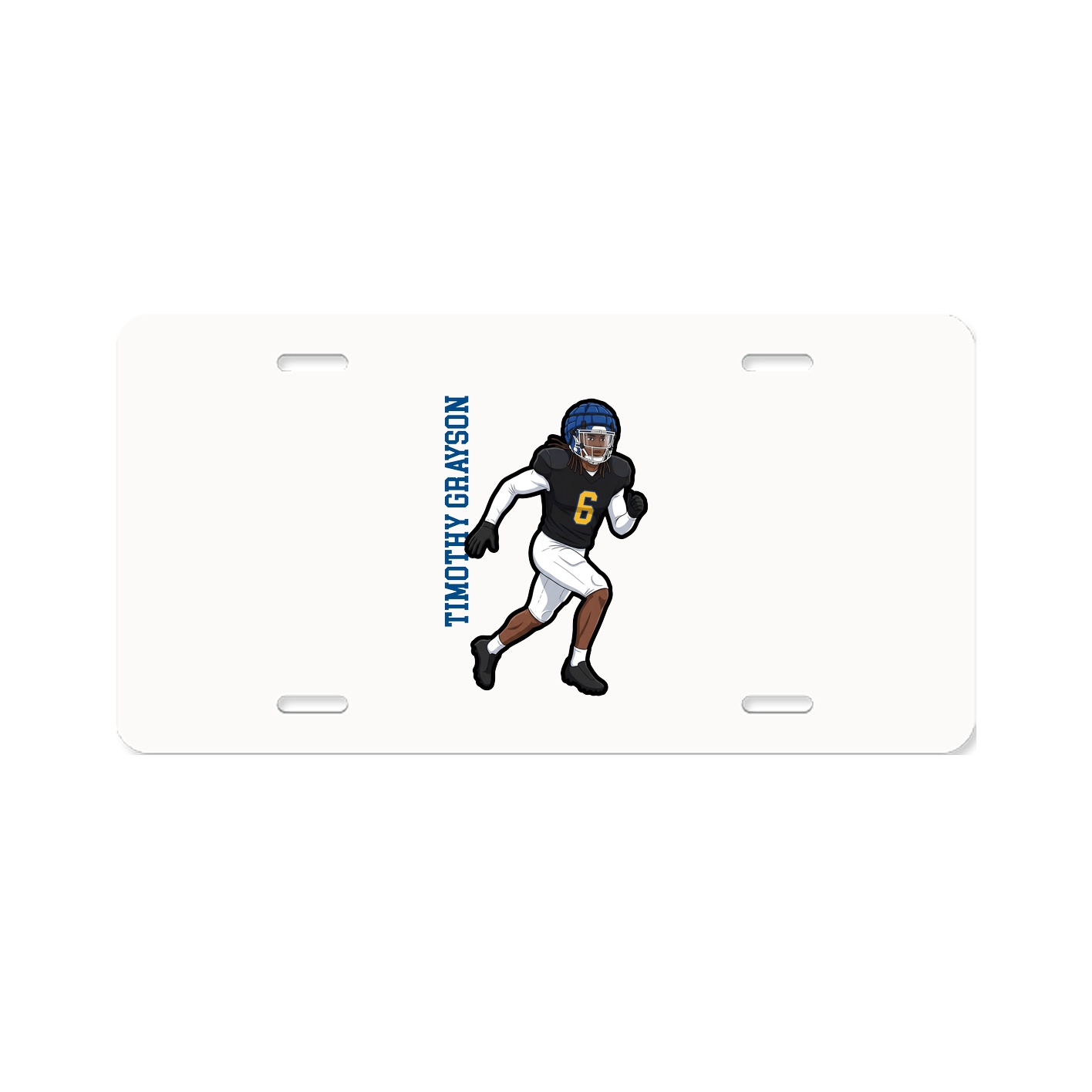 License Plate — Name Vertical in Classic