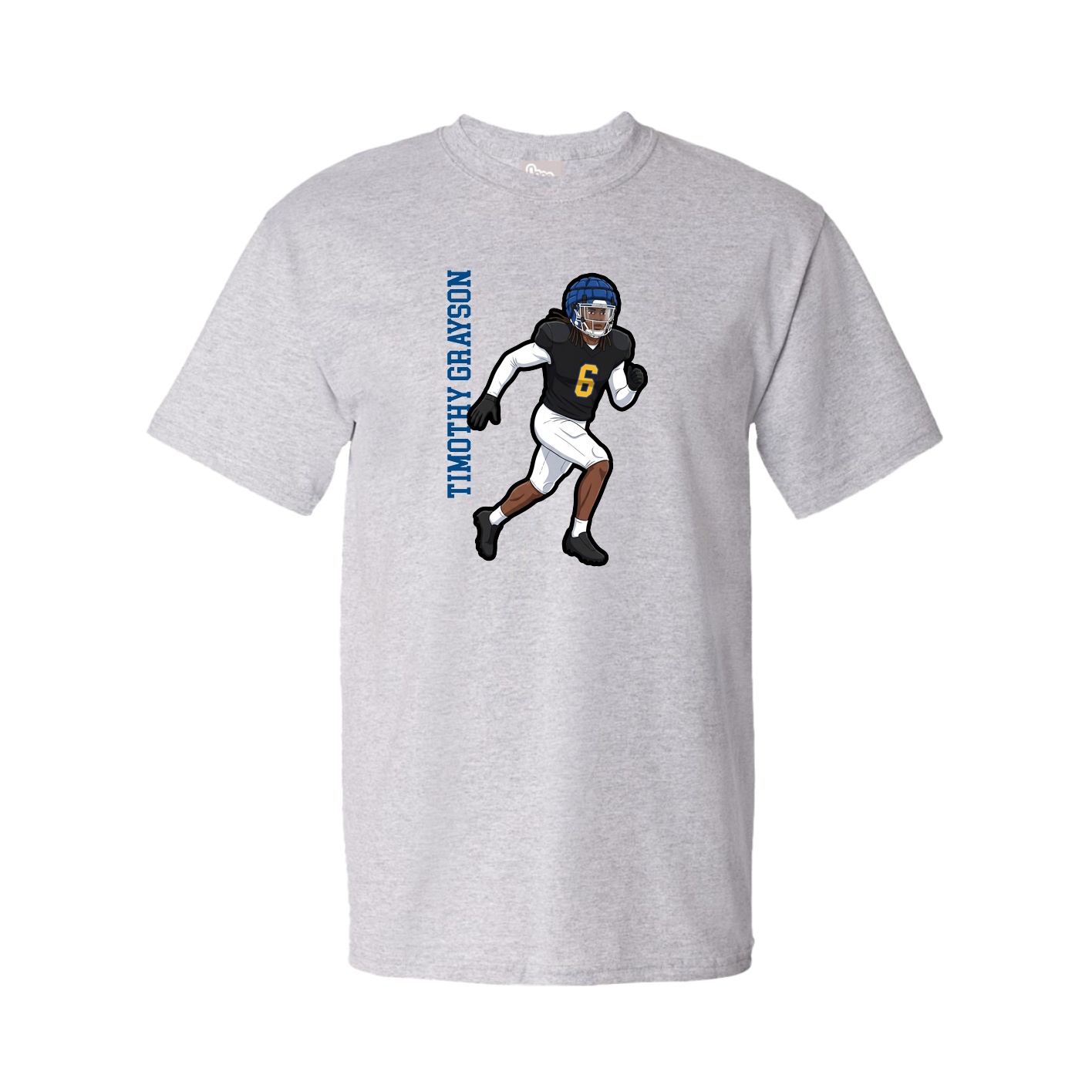 Tee — Name Vertical in Grey