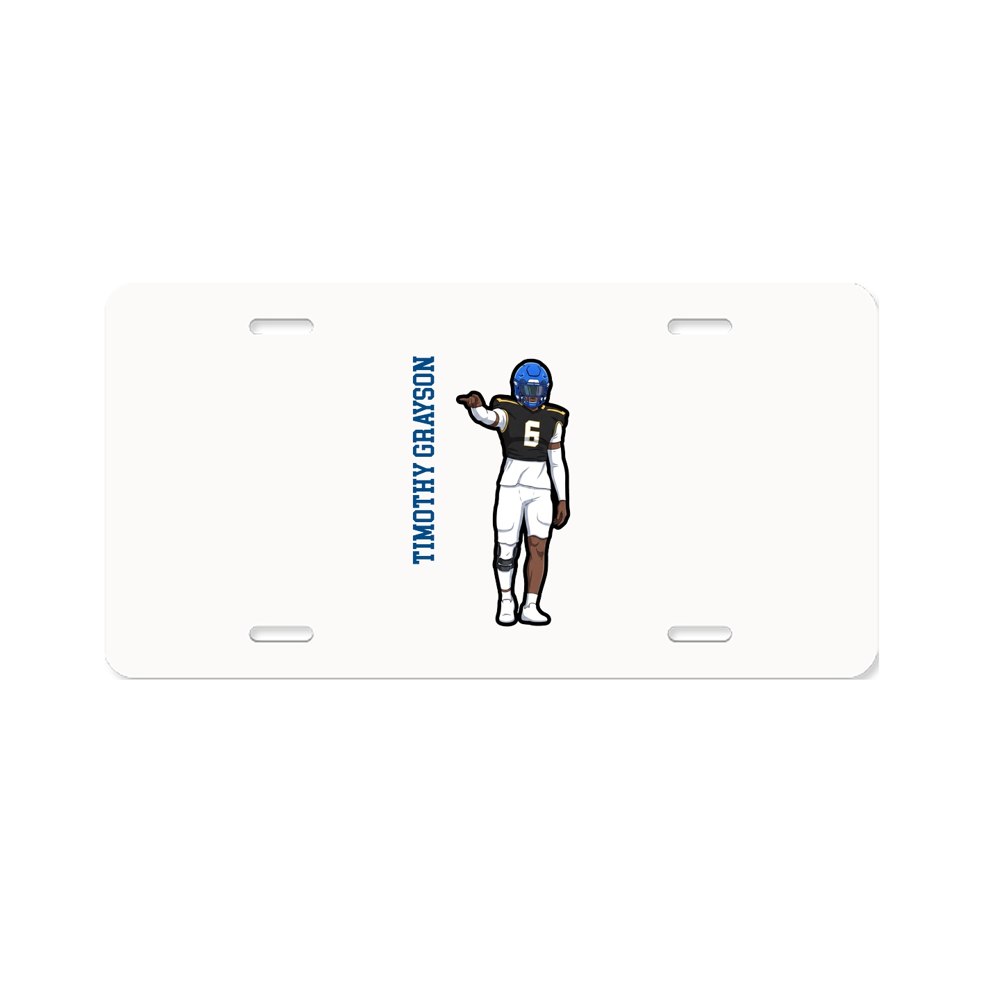 License Plate — Name Vertical in Classic