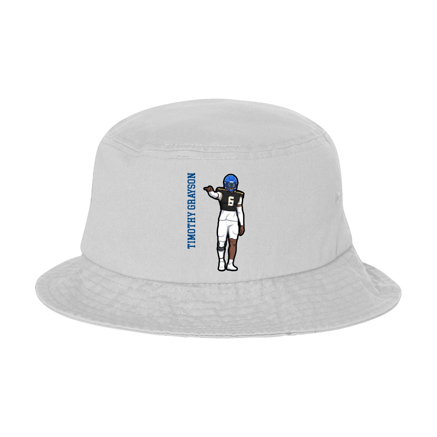 Bucket Cap — Name Vertical in White