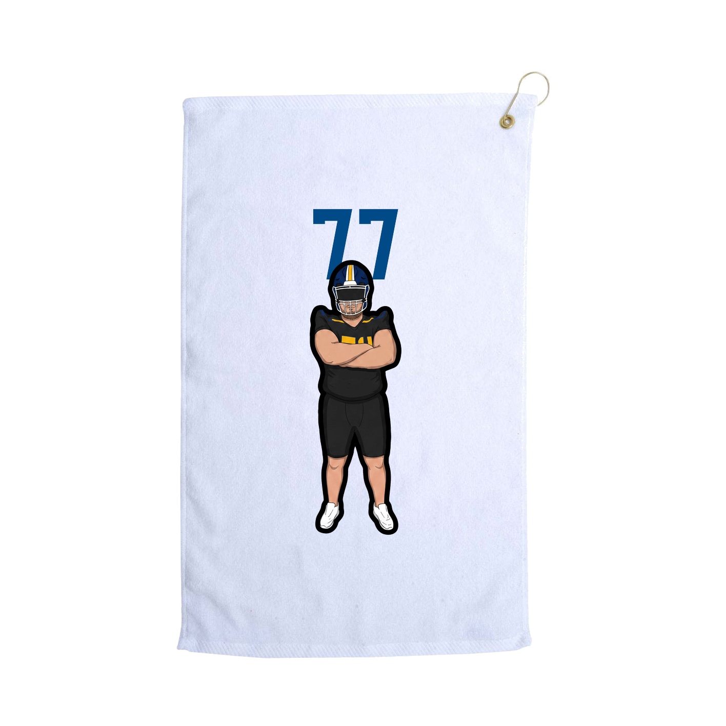 Golf Towel — Number Top in White