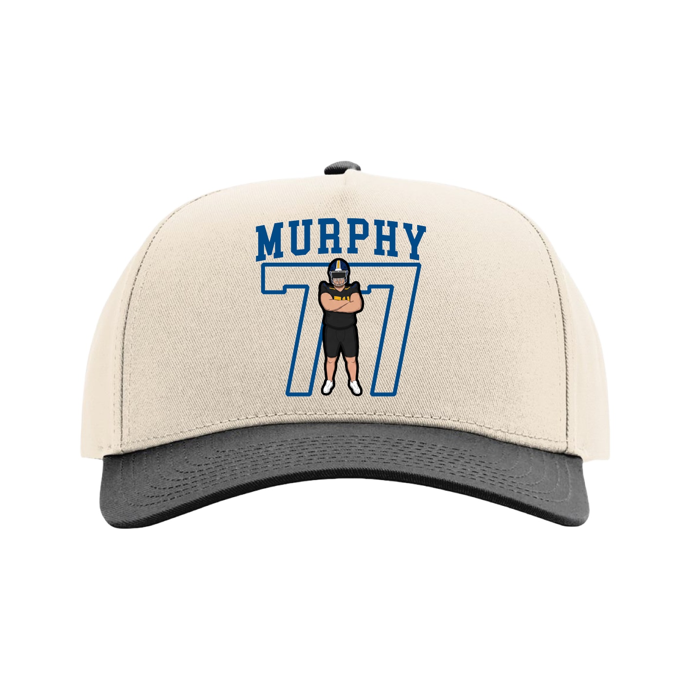 Full Fabric Five-Panel Champ Cap — Shirsey in Cream/Black