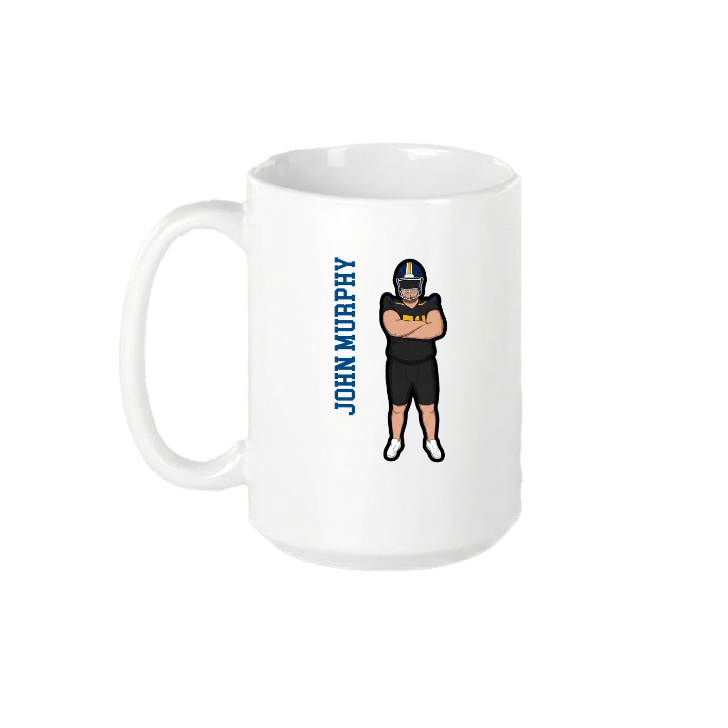15oz Coffee Mug — Name Vertical in White