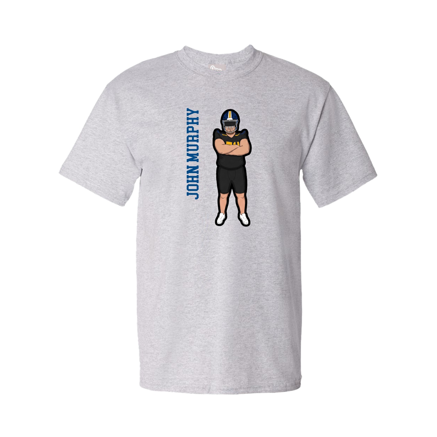 Tee — Name Vertical in Grey