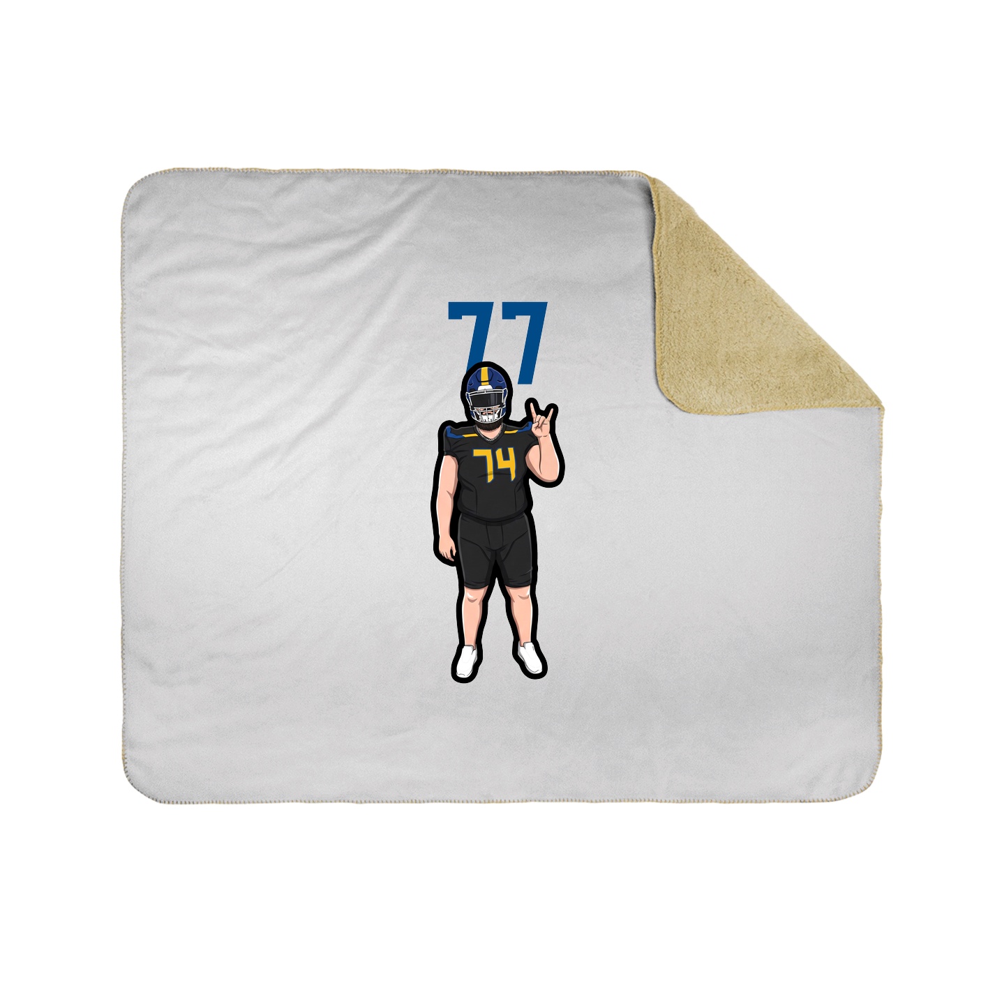 Throw Blanket — Number Top in White